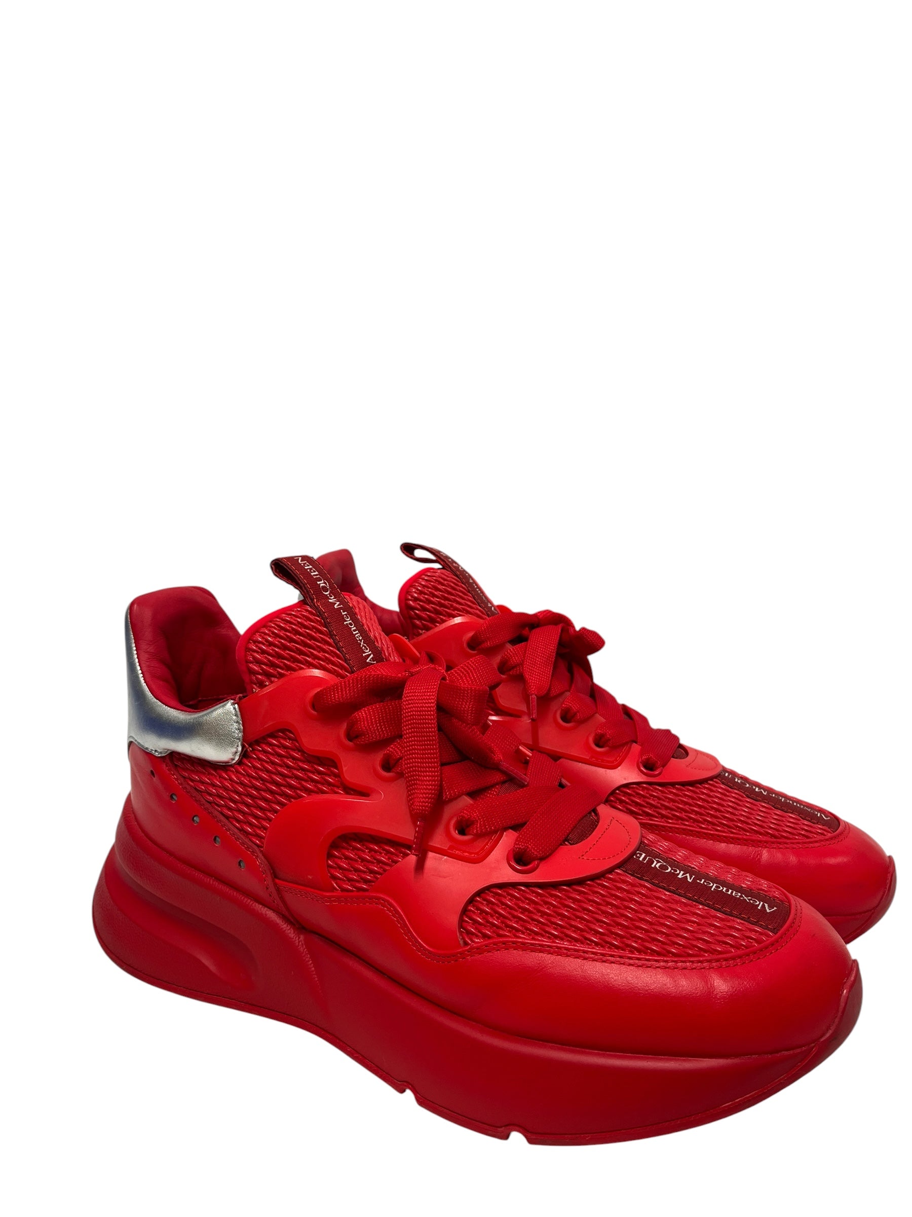 Alexander McQueen/Low-Sneakers/EU 44/Leather/RED/U-Tip/LEATHER CHUNKY view 1