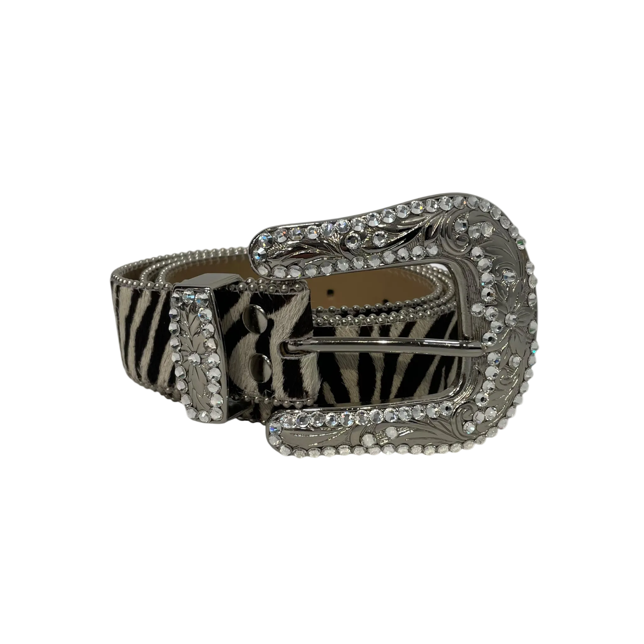 b.b.simon/Belt/Animal Pattern/Fake Fur/SLV/L's/zebra view 1