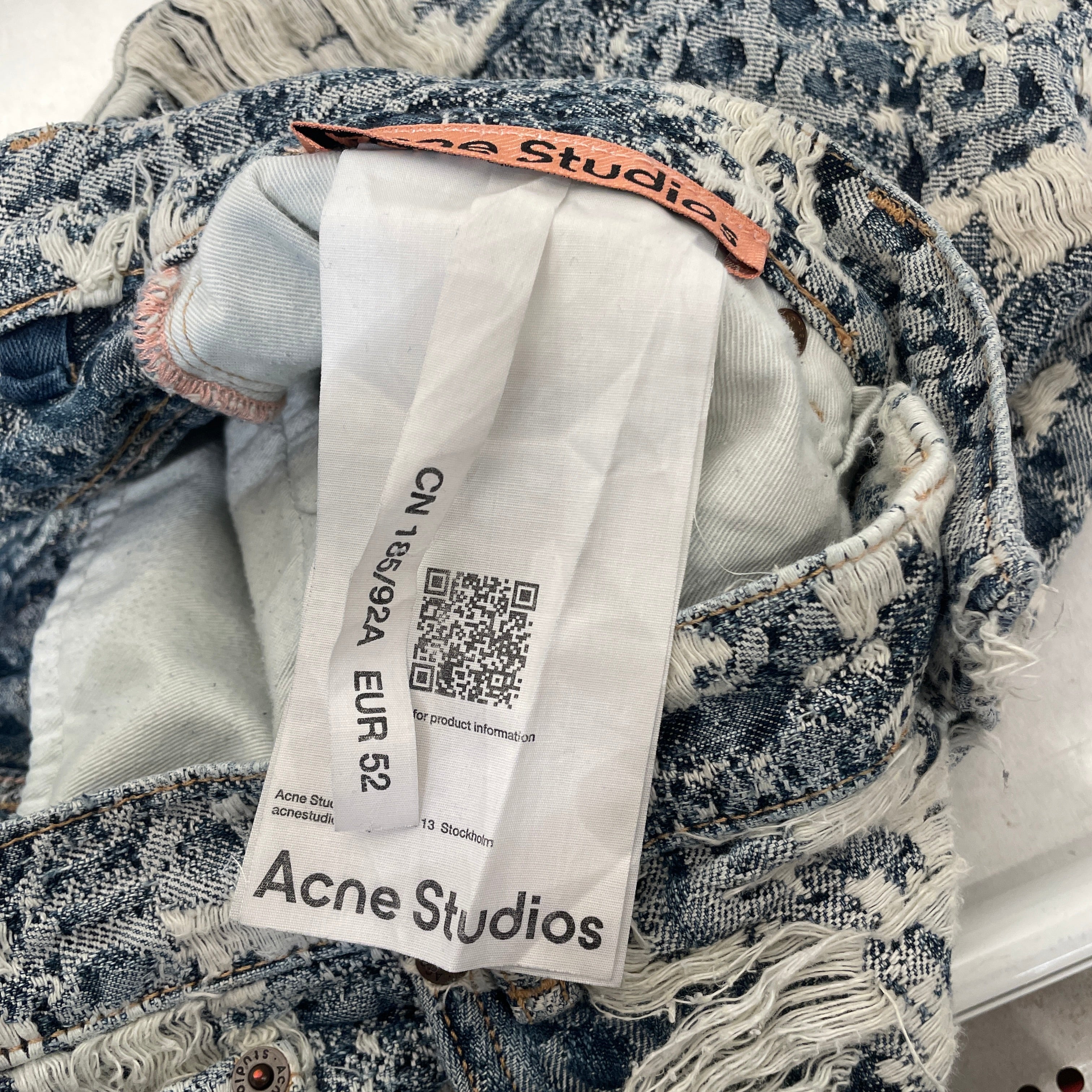 Acne Studios/Shorts/52/Denim/BLU/DISTRESSED DENIM view 4