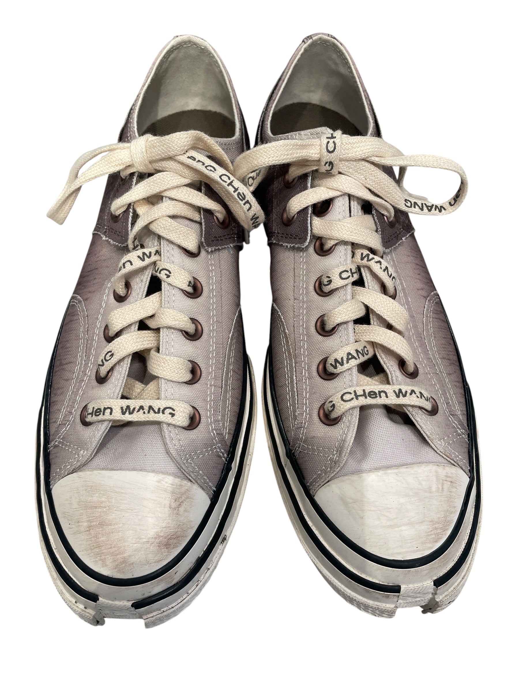 CONVERSE/Feng Chen Wang/Low-Sneakers/US 12/Cotton/GRY/gry/brown all over chunky sole view 4