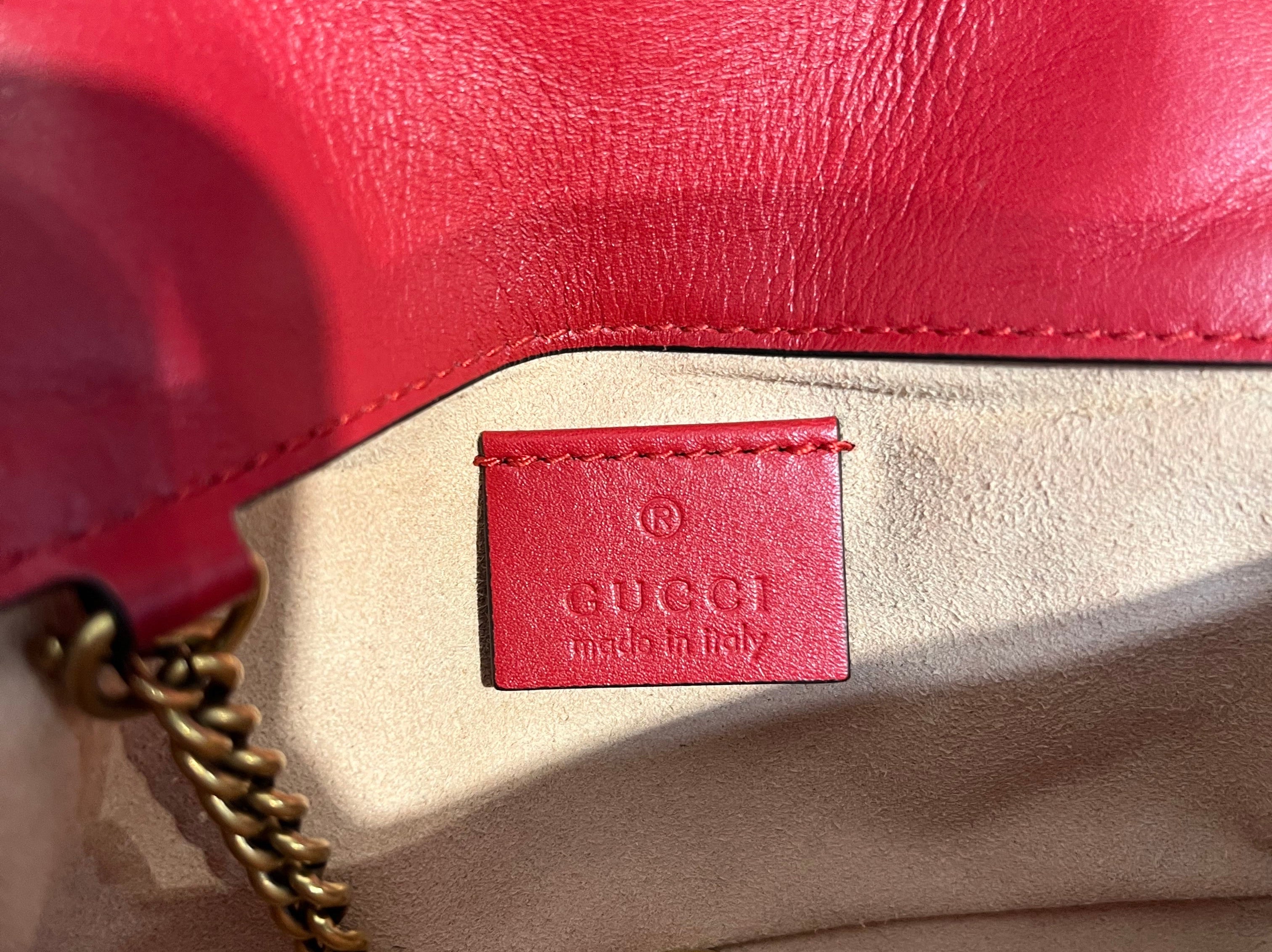 GUCCI/Bag/Leather/RED/MINI MARMONT CHAIN view 5