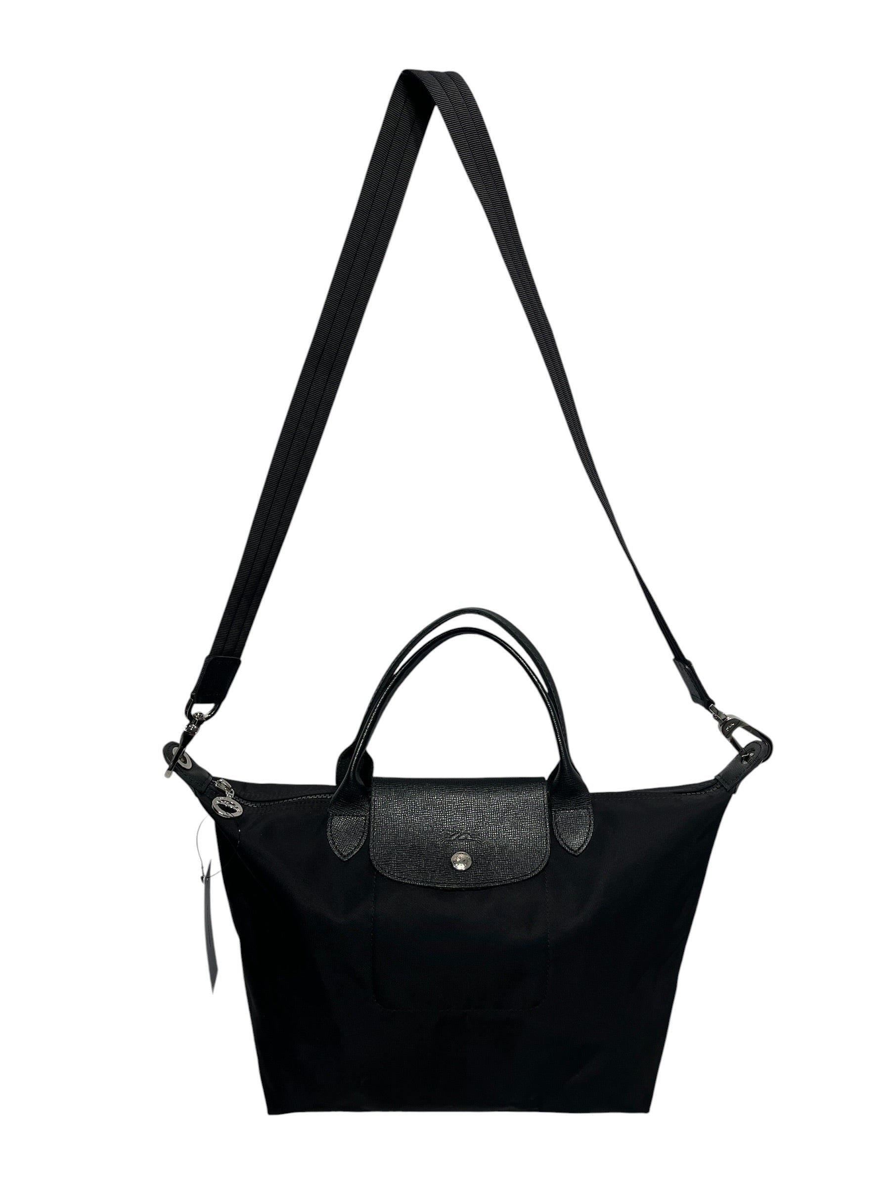 LONGCHAMP/Cross Body Bag/Nylon/BLK/Le pliage strap view 1