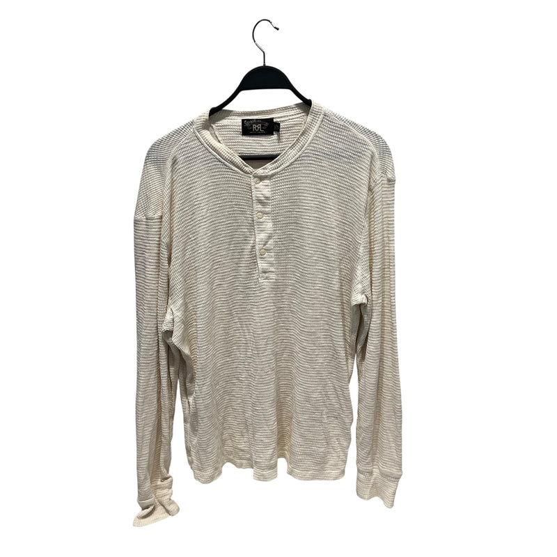 DOUBLE RL/LS T-Shirt/XL/Cotton/WHT/Raglan Sleeve/DOUBLE RL VTG THERMAL