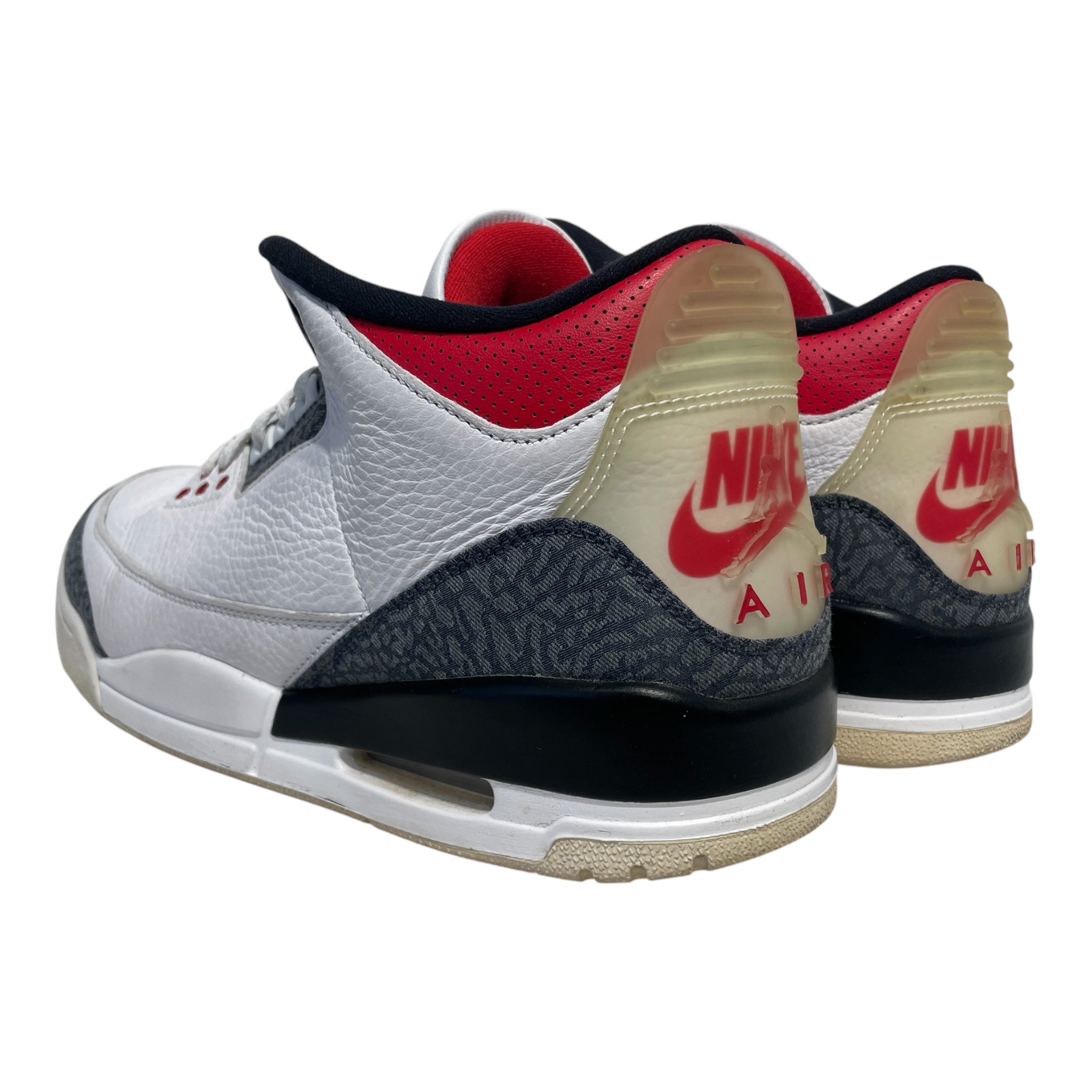NIKE/Low-Sneakers/US 12/Leather/WHT/JORDAN 3 "FIRE RED DENIM" view 2