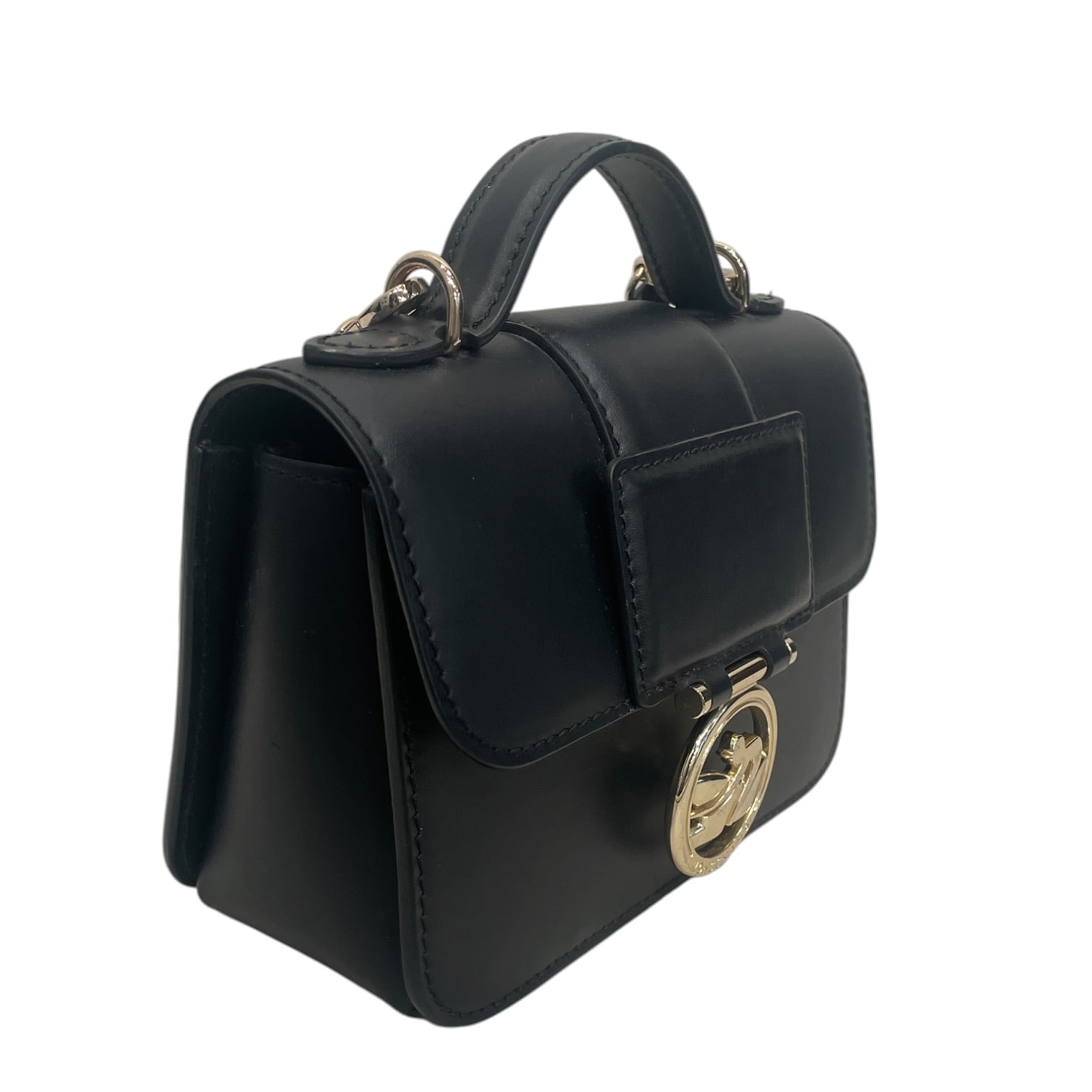 LONGCHAMP/Hand Bag/Leather/BLK/SMALLGLD HARDWARE CROSSBODY view 5
