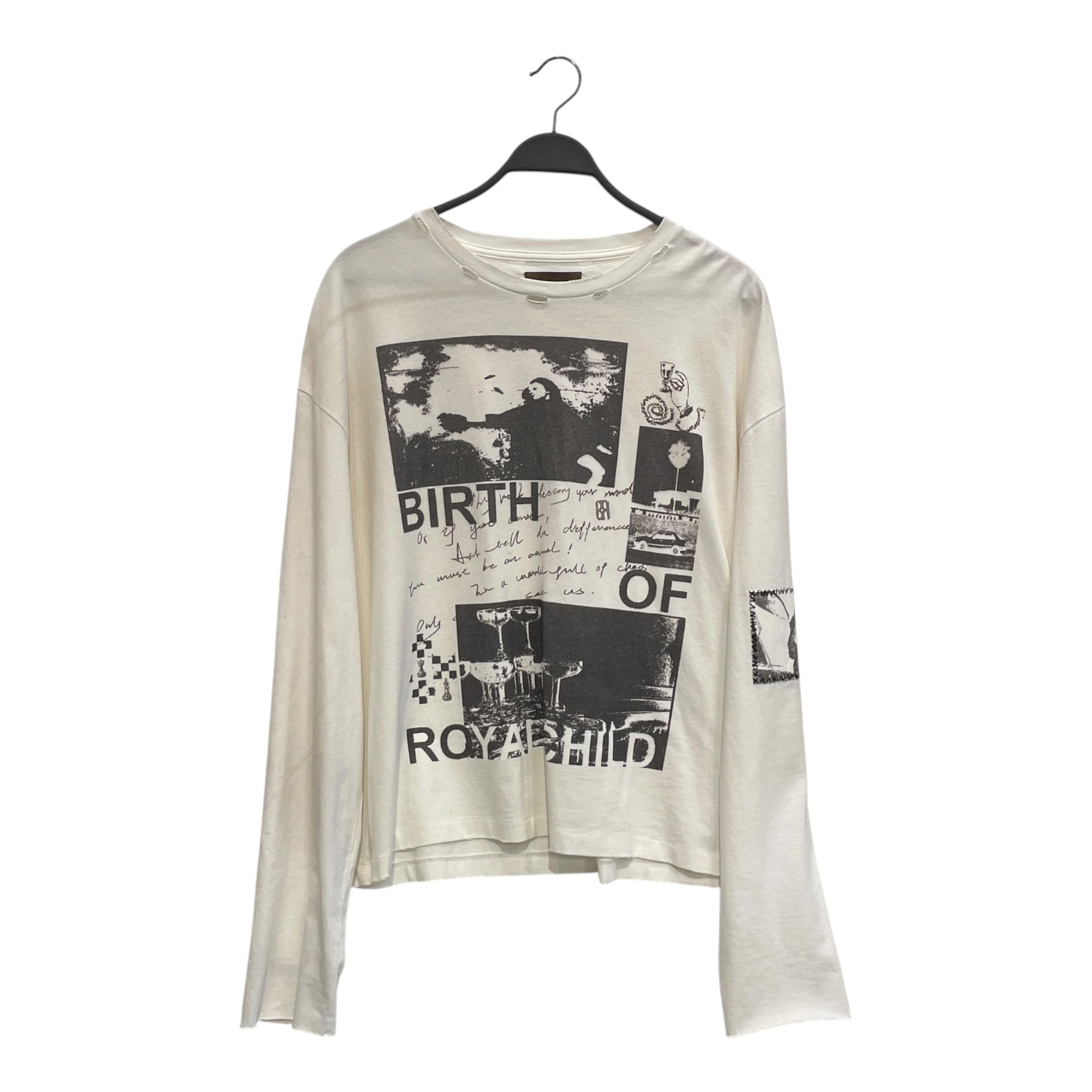 Birth Of Royal Child/LS T-Shirt/L/Cotton/WHT/SLEEVE PATCHES view 1