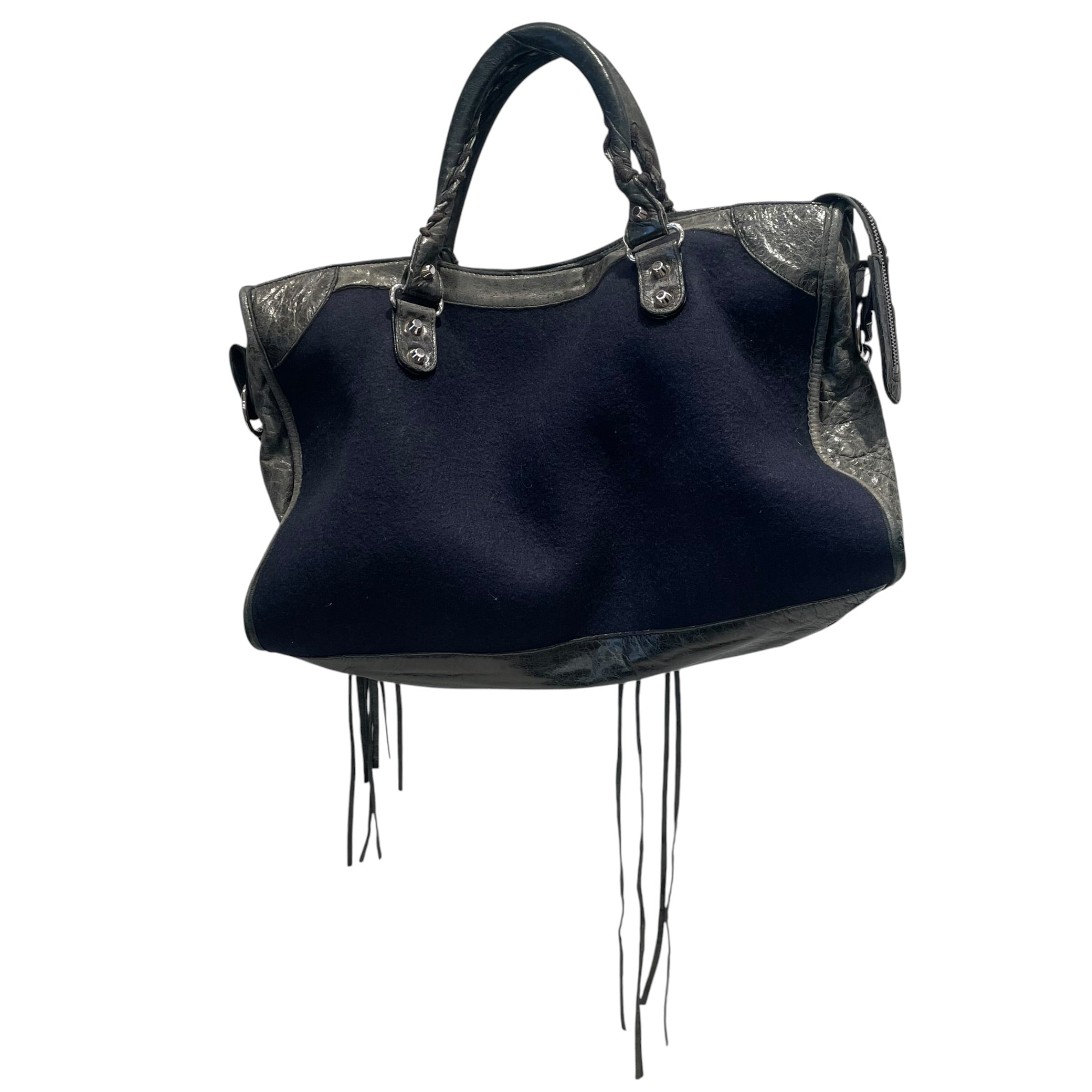 BALENCIAGA/Hand Bag/Border/Wool/NVY/Navy Wool Classic City Bag view 2