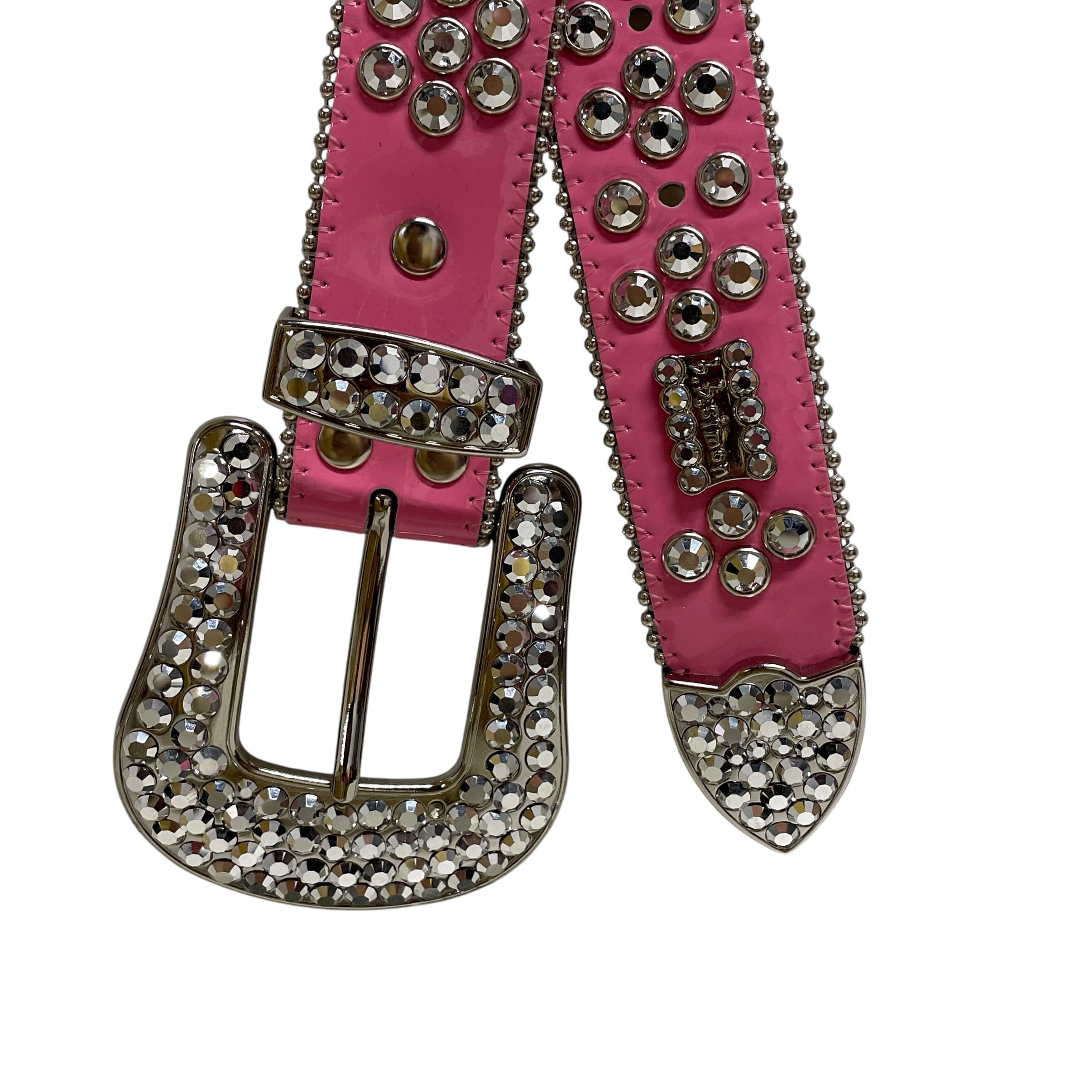b.b.simon/Belt/Leather/PNK/SILVER RHINESTONE view 2