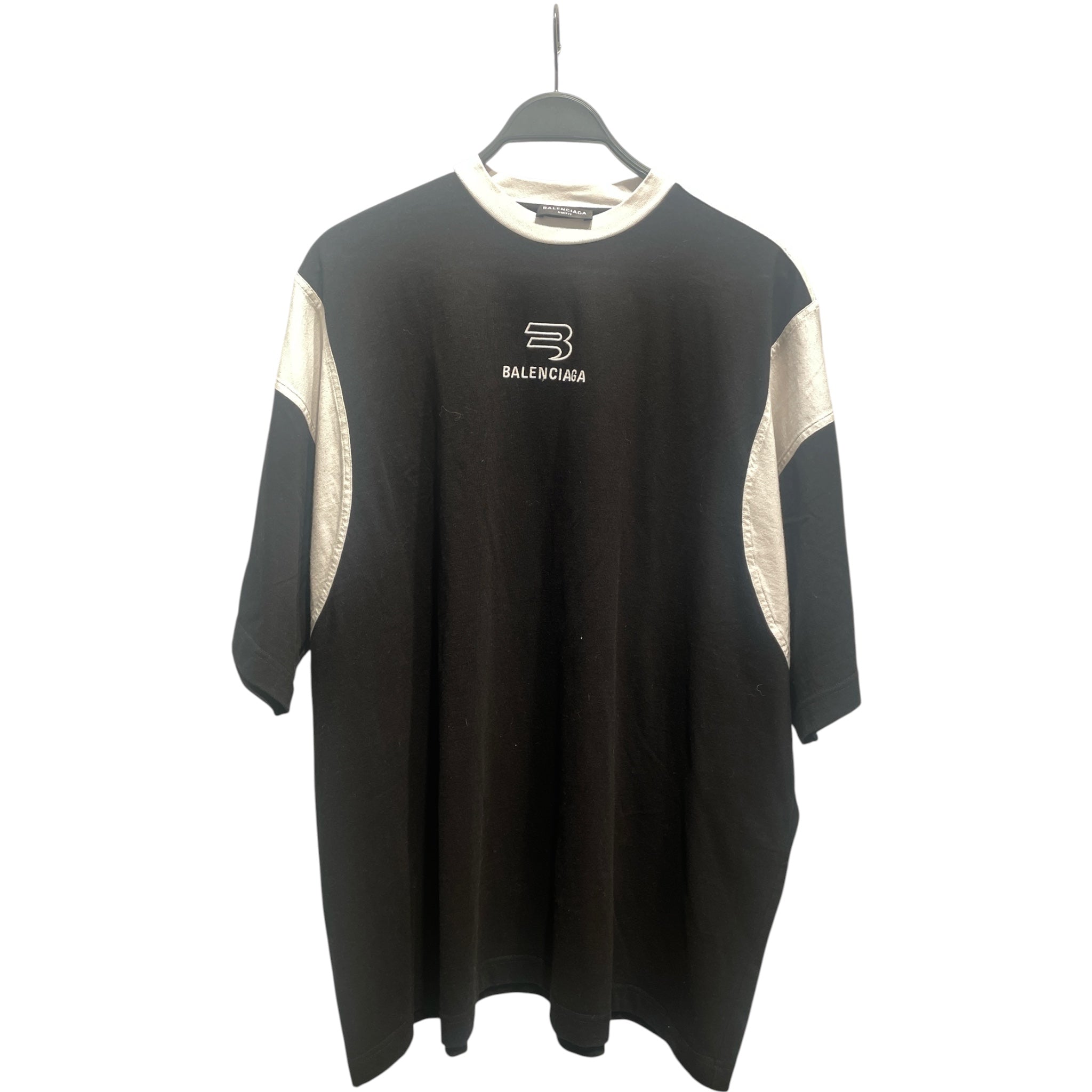 BALENCIAGA/T-Shirt/2/Cotton/BLK/Graphic/sporty b logo oversized view 1