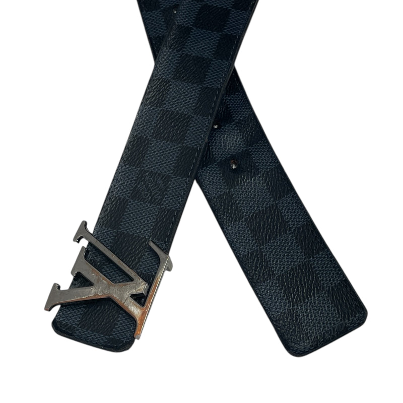 LOUIS VUITTON/Belt/All Over Print/Leather/NVY/Damier Graphite LV Belt