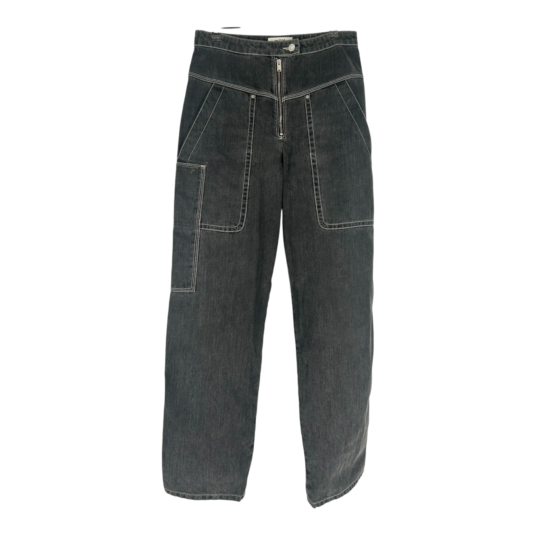 ISABEL MARANT ETOILE/Straight Pants/38/Denim/GRY/FRONT ZIPC CARGO view 1