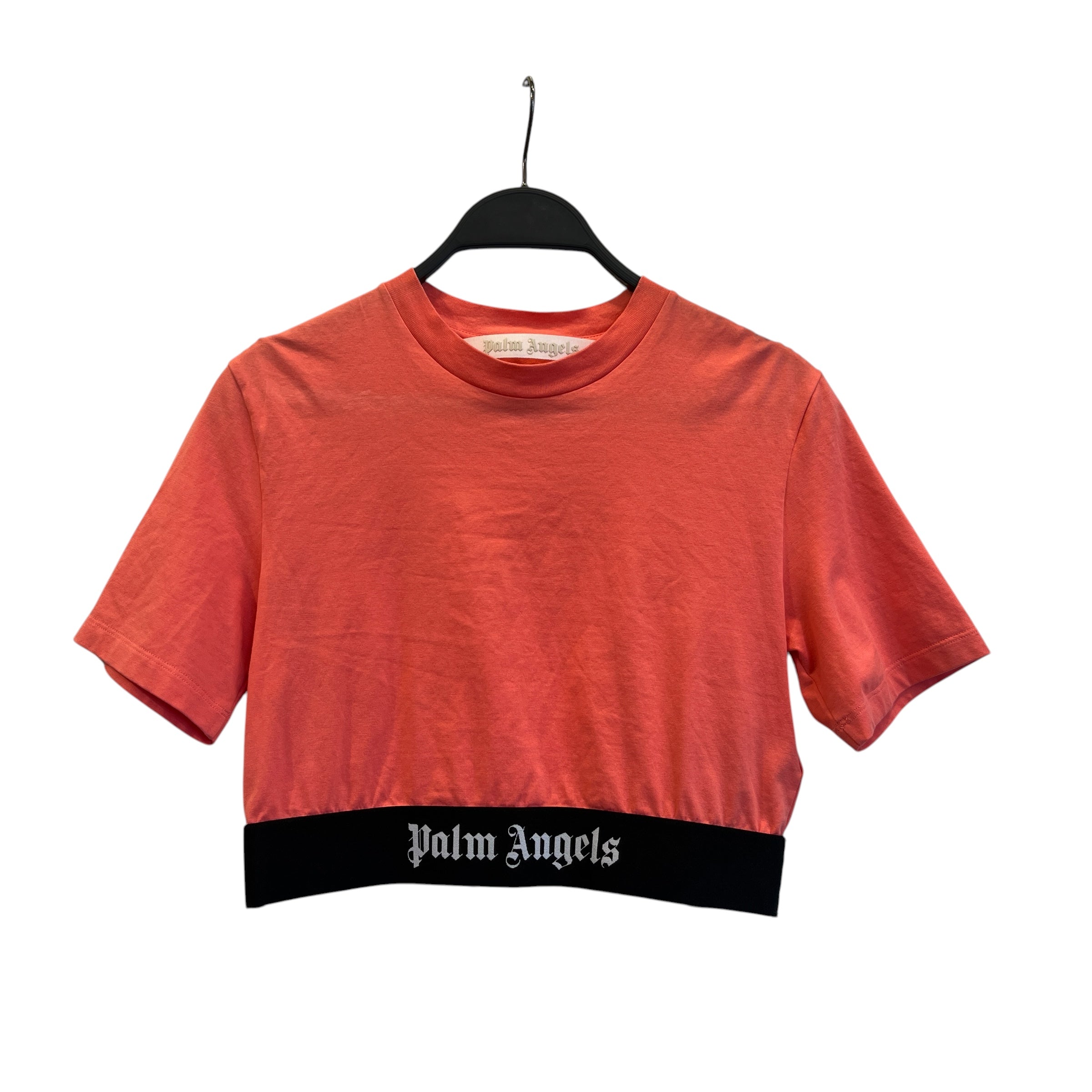 Palm Angels/T-Shirt/XS/Cotton/PNK/Cropped Logo view 1