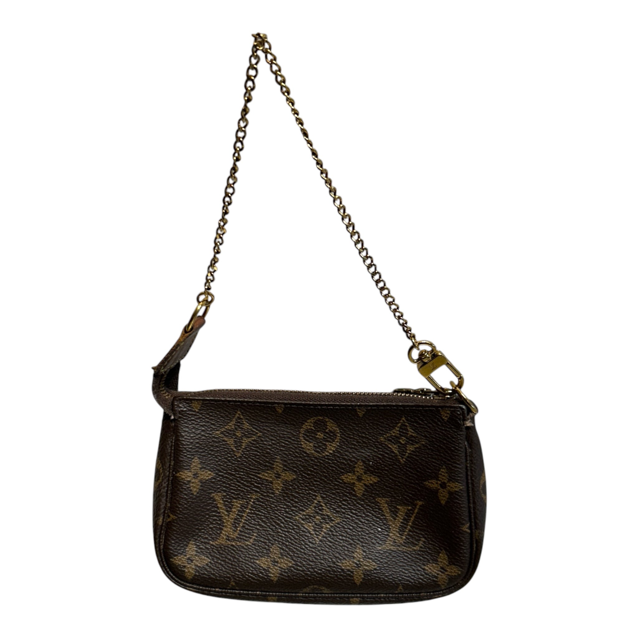 LOUIS VUITTON/Bag/Monogram/Leather/BRW/Zip Pouch Wristlet view 2