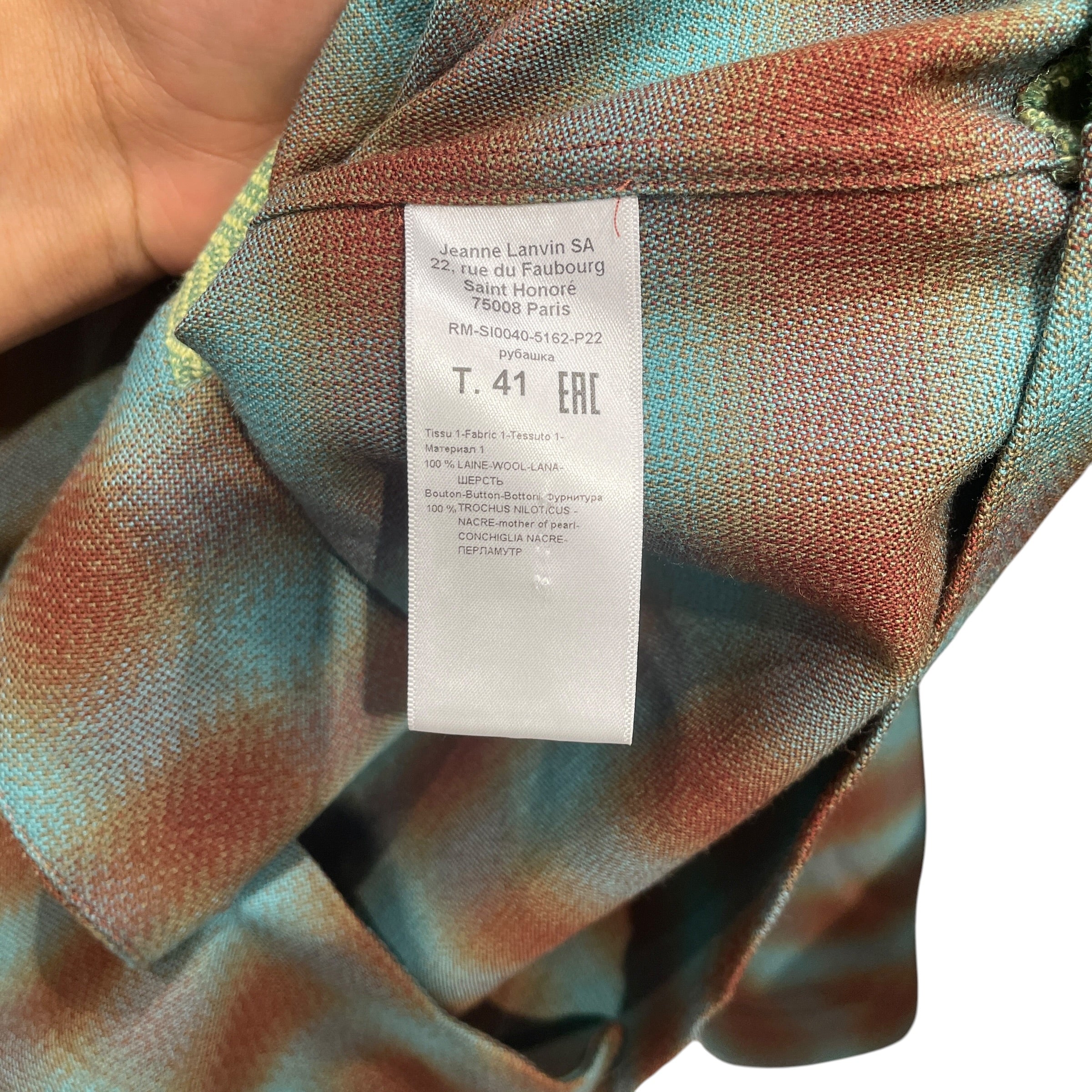 LANVIN/LS Shirt/41/Cotton/BLU/Plaid/BLU/BROWN PLAID view 3