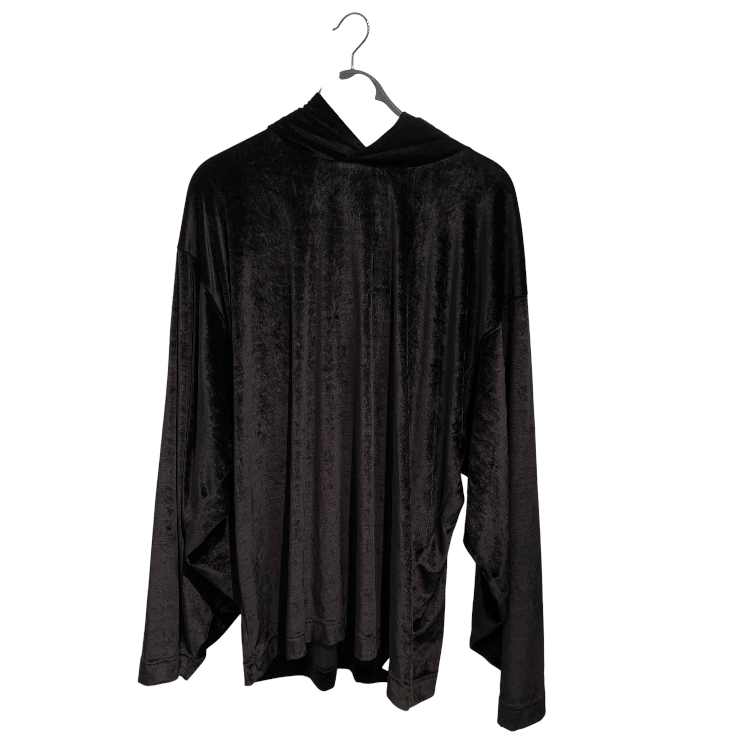 BALENCIAGA/Hoodie/2/Velour/BLK/Oversize/oversized velour hoodie view 1