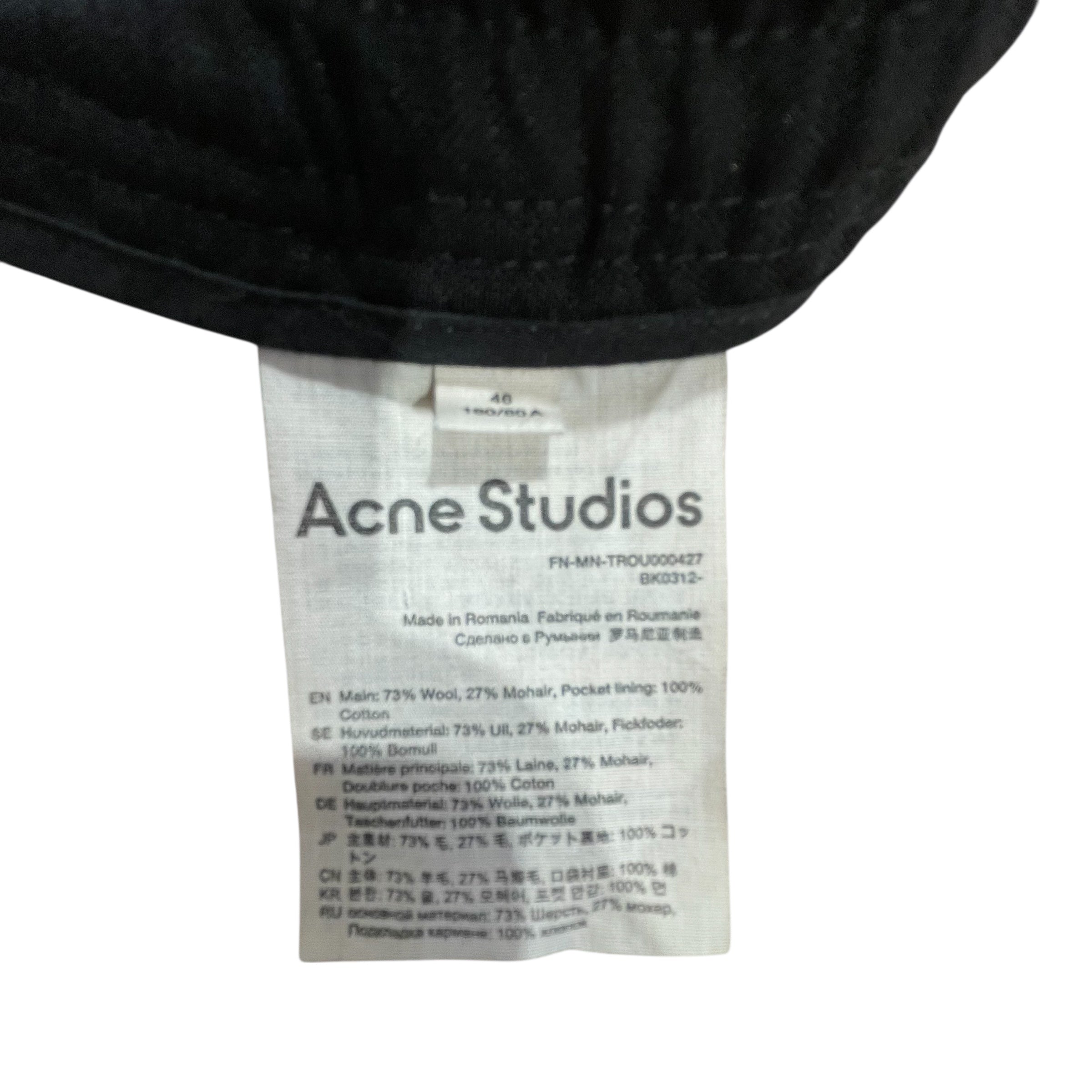 Acne Studios/Slacks/46/Cotton/BLK/ view 4