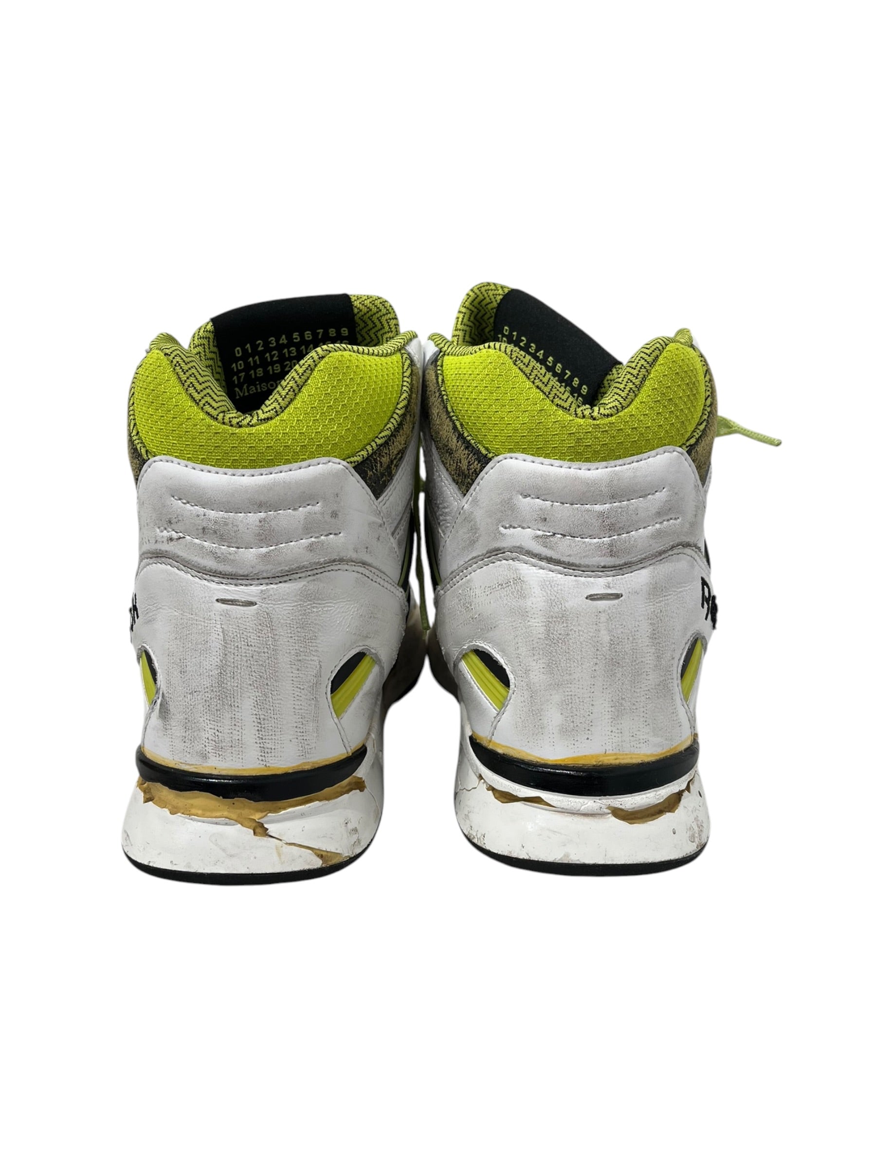Reebok/Maison Margiela/Hi-Sneakers/US 10/Leather/WHT/MARGIELA REEBOK PUMP GRN view 3