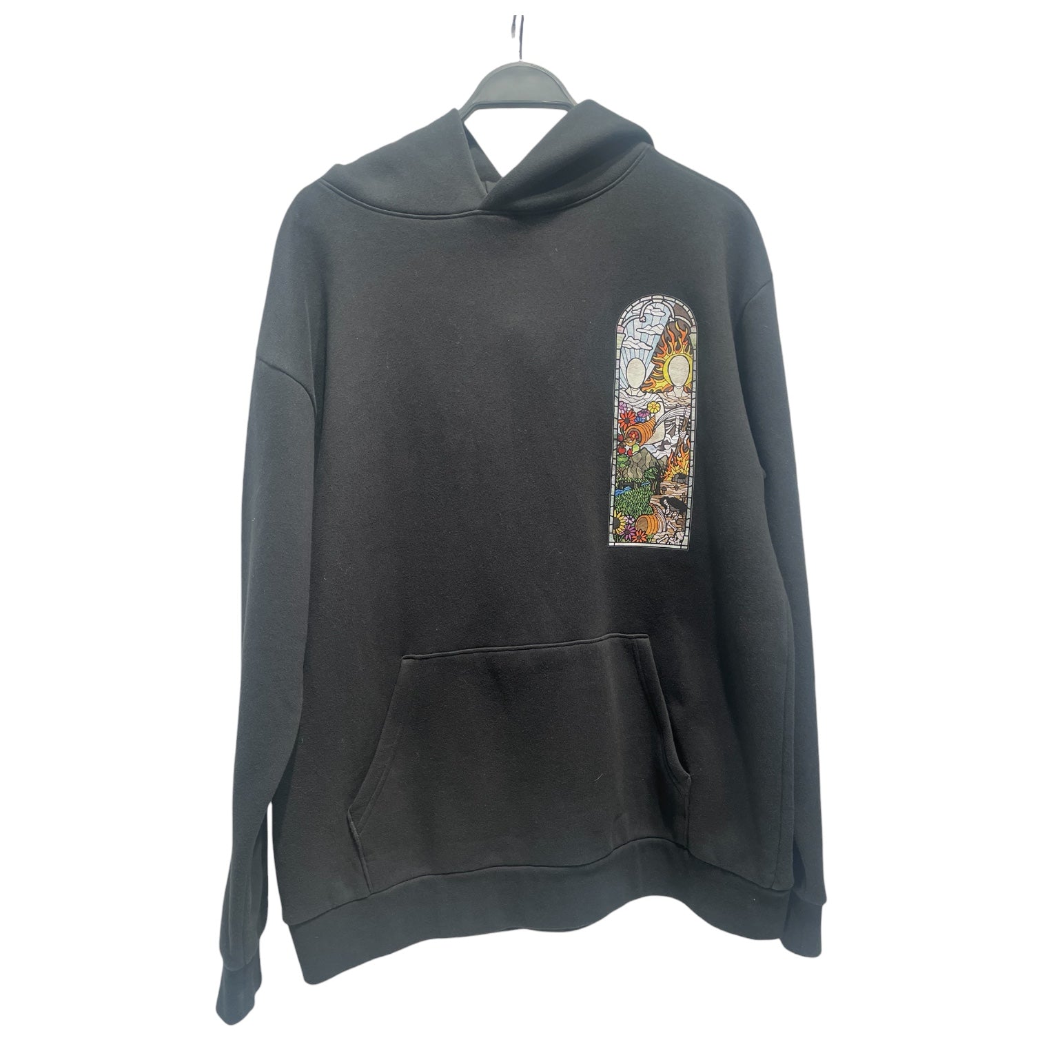 WHO DECIDES WAR/Hoodie/M/Graphic/Cotton/BLK/stained glass hoodie view 1