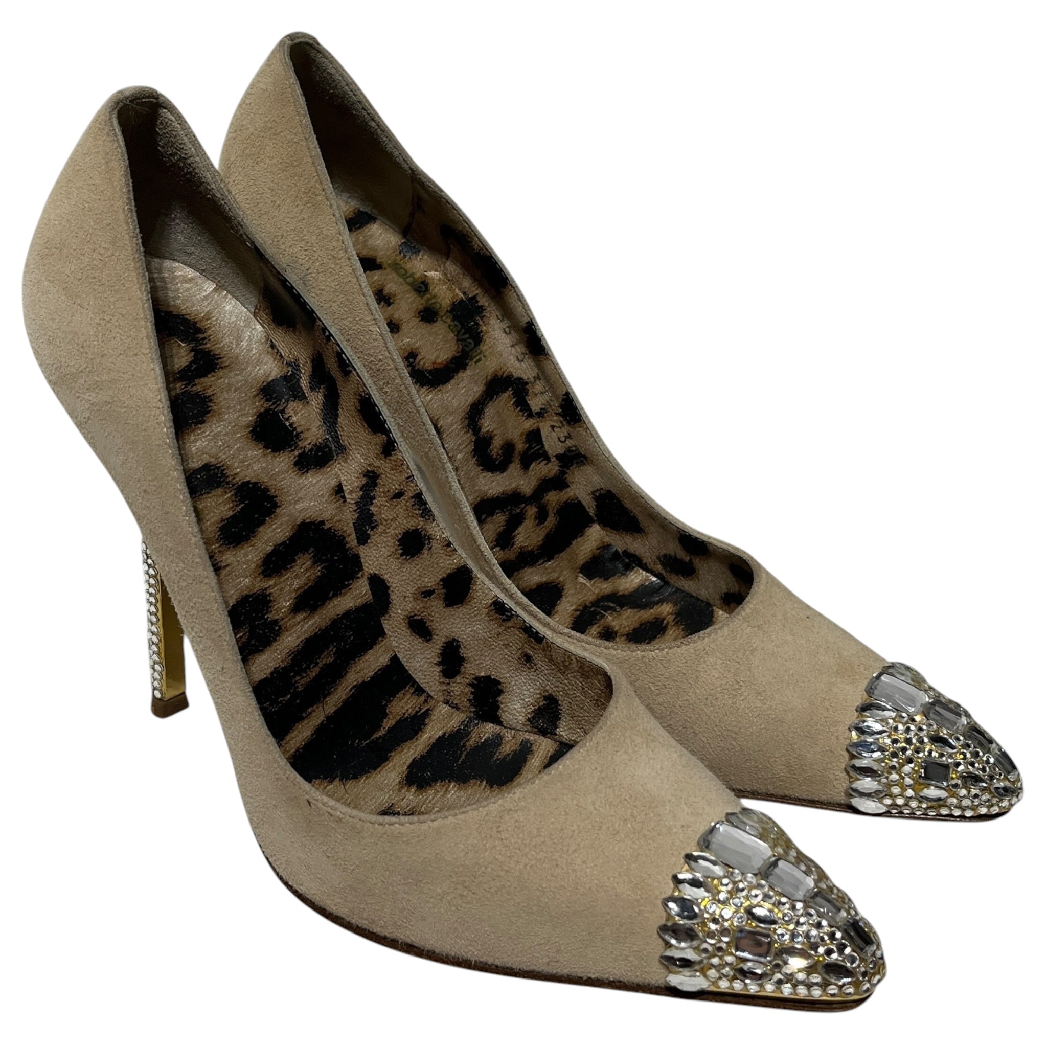 roberto cavalli/Heels/US 7.5/Suede/CRM/Leopard Lining view 1