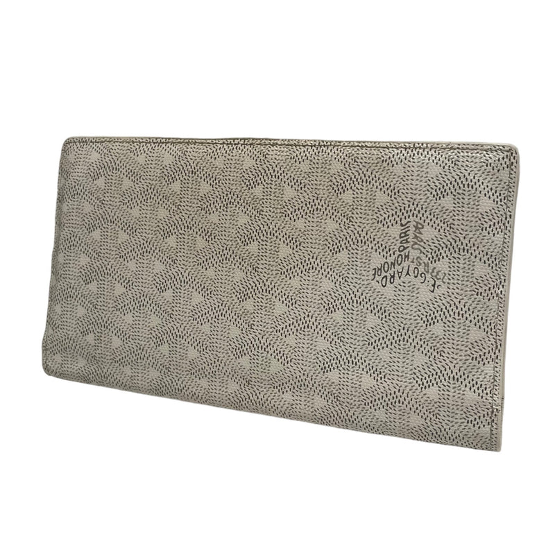 GOYARD/Long Wallet/All Over Print/Leather/WHT/Y all over