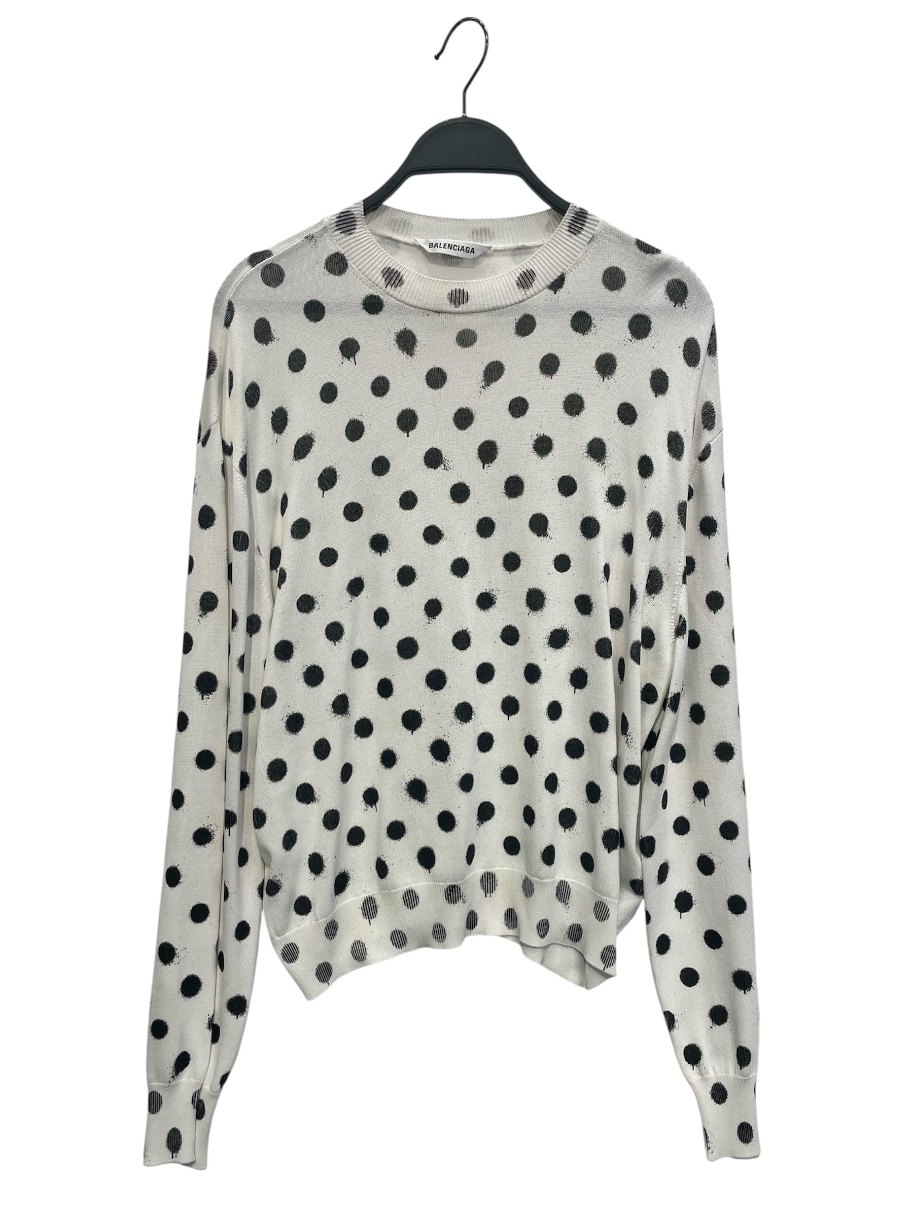 BALENCIAGA/Sweater/S/Polka dot/Polyester/WHT/SPRAY PAINT POLKA DOT view 1