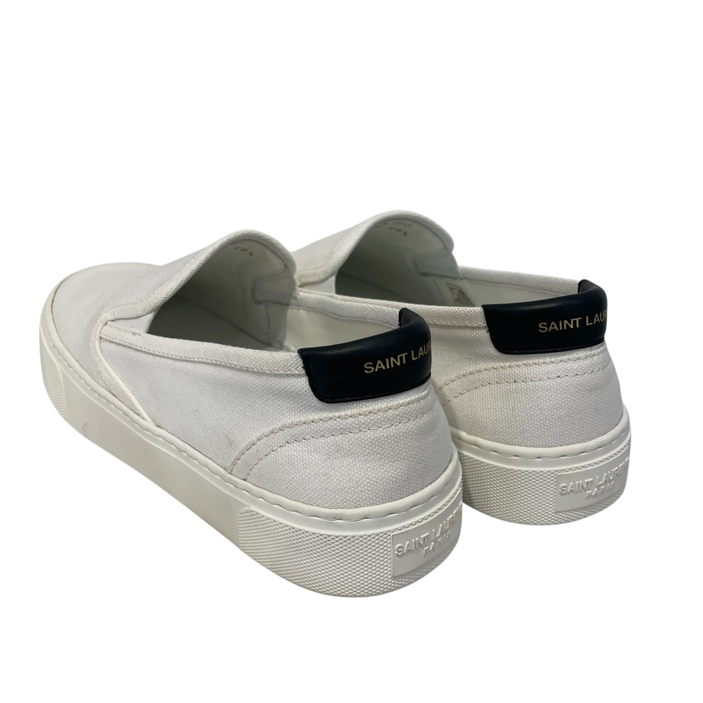 SAINT LAURENT/Low-Sneakers/US 9/Cotton/WHT/ view 2