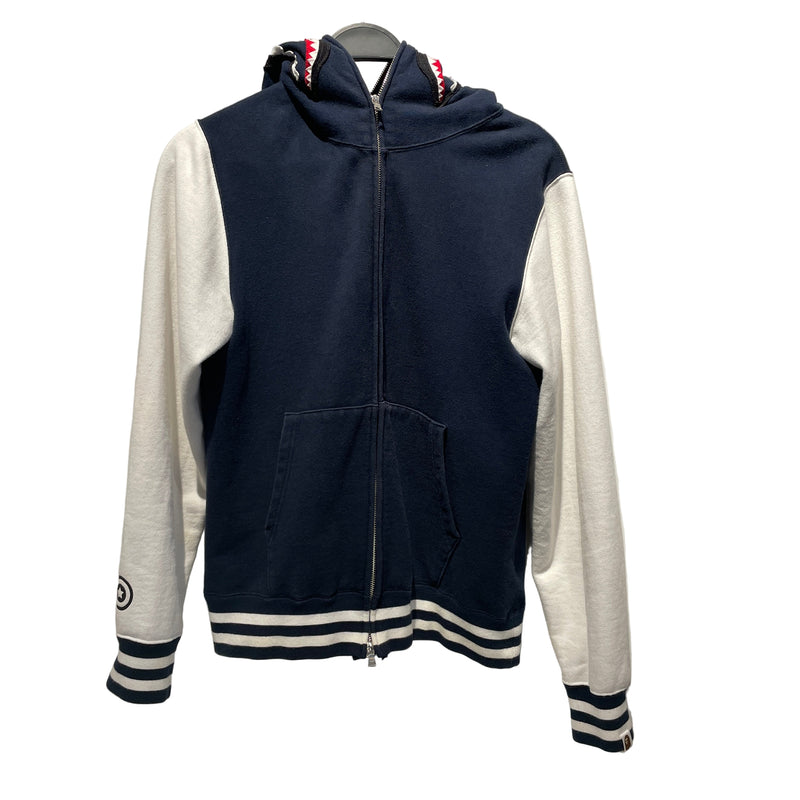 A BATHING APE/Zip Up Hoodie/M/Graphic/Cotton/NVY/Shark Full Zip