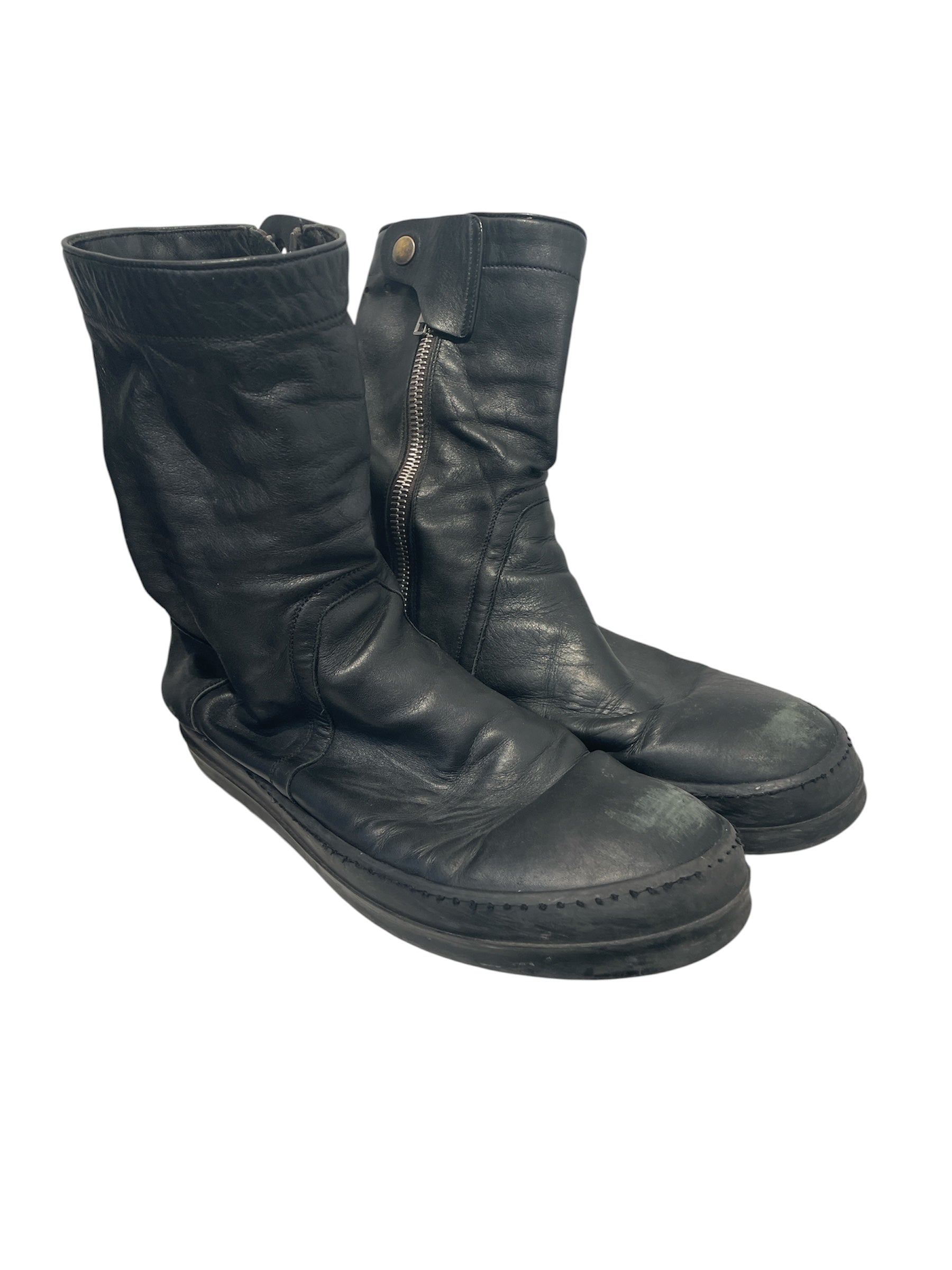 Rick Owens/Boots/EU 44/Leather/BLK/side zip creepers view 1