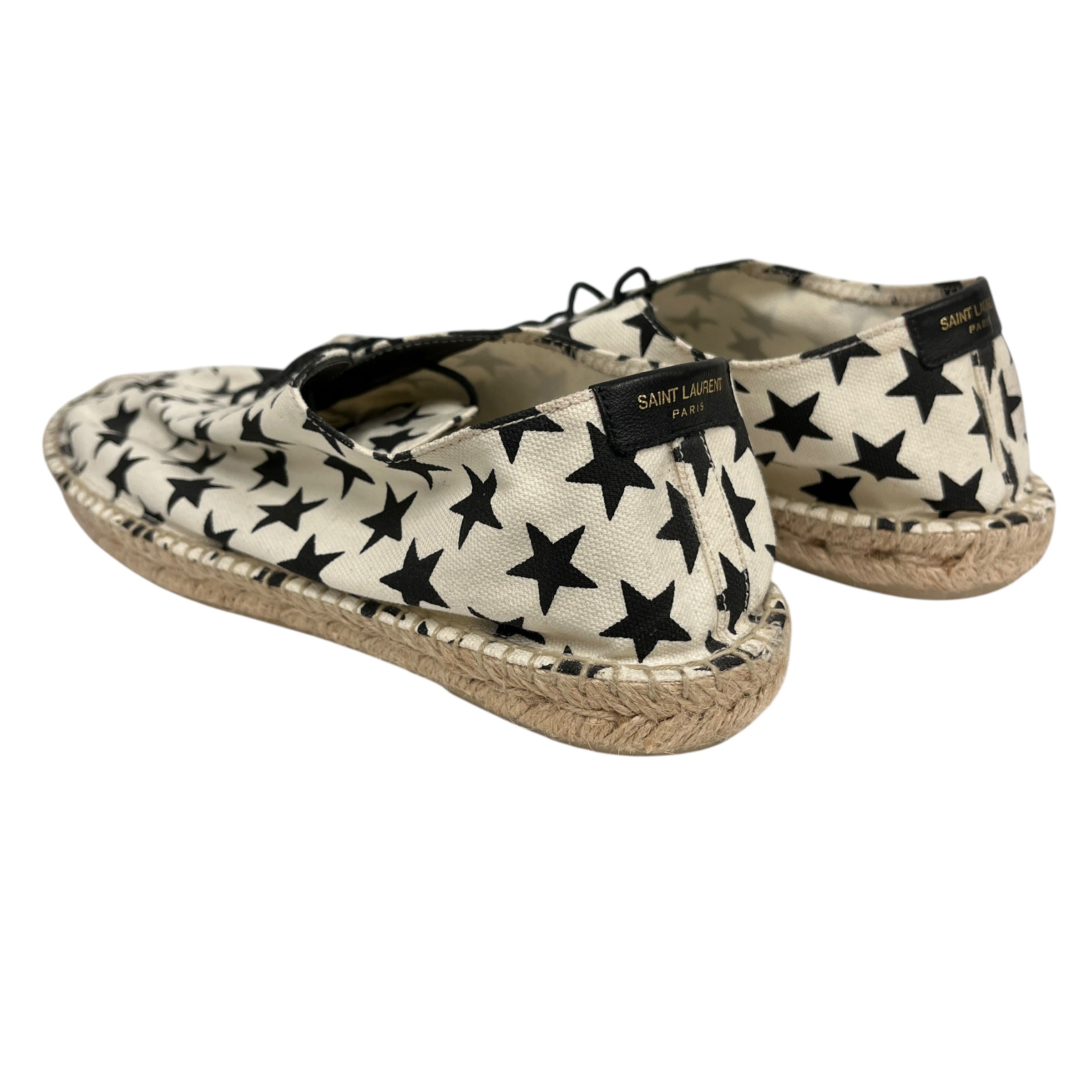 SAINT LAURENT/Espadrilles/US 10/All Over Print/Cotton/WHT/Black Star Lace Ups view 2