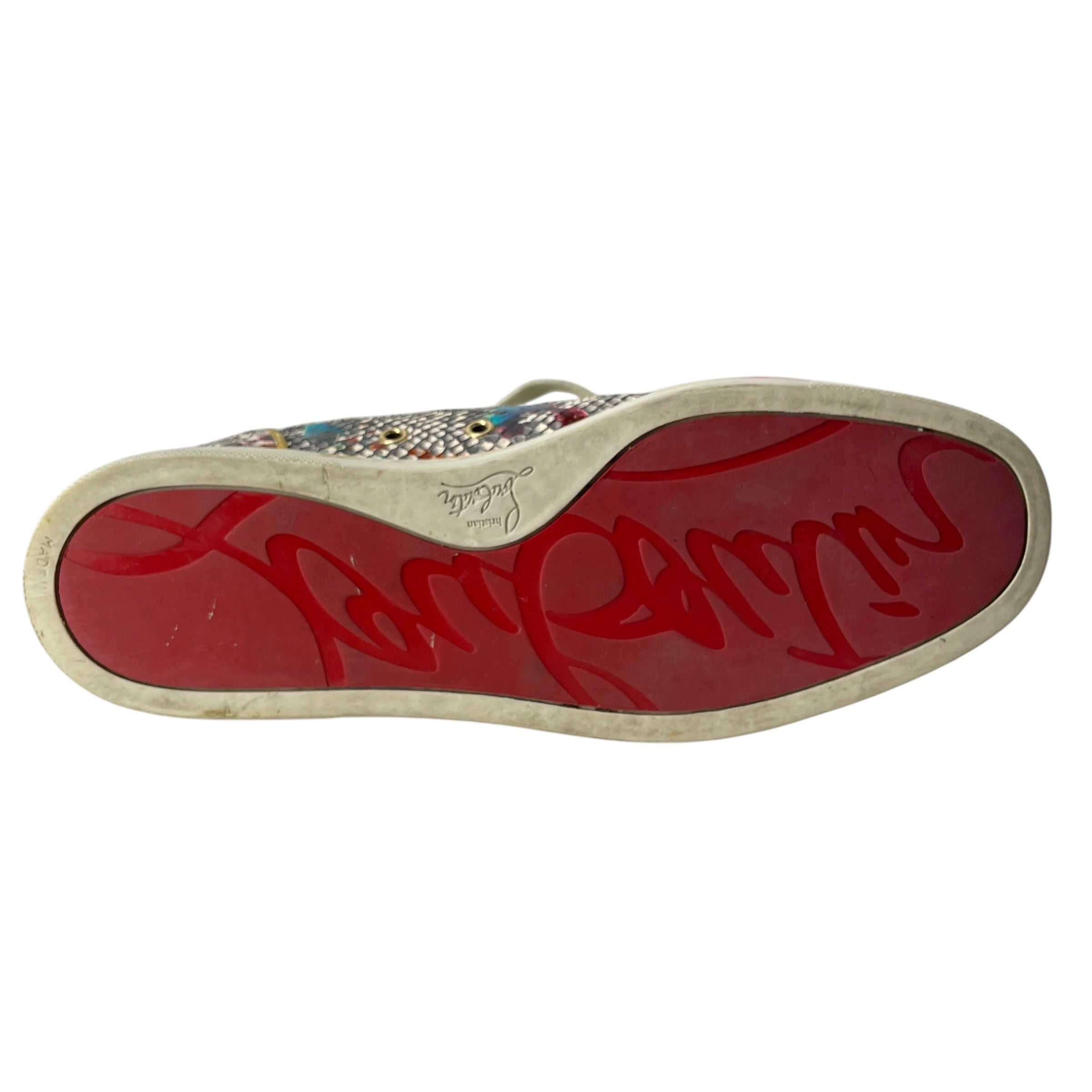 Christian Louboutin/Hi-Sneakers/EU 44/All Over Print/Leather/BEG/SNAKE SKIN + PAINT SPLATTER view 5