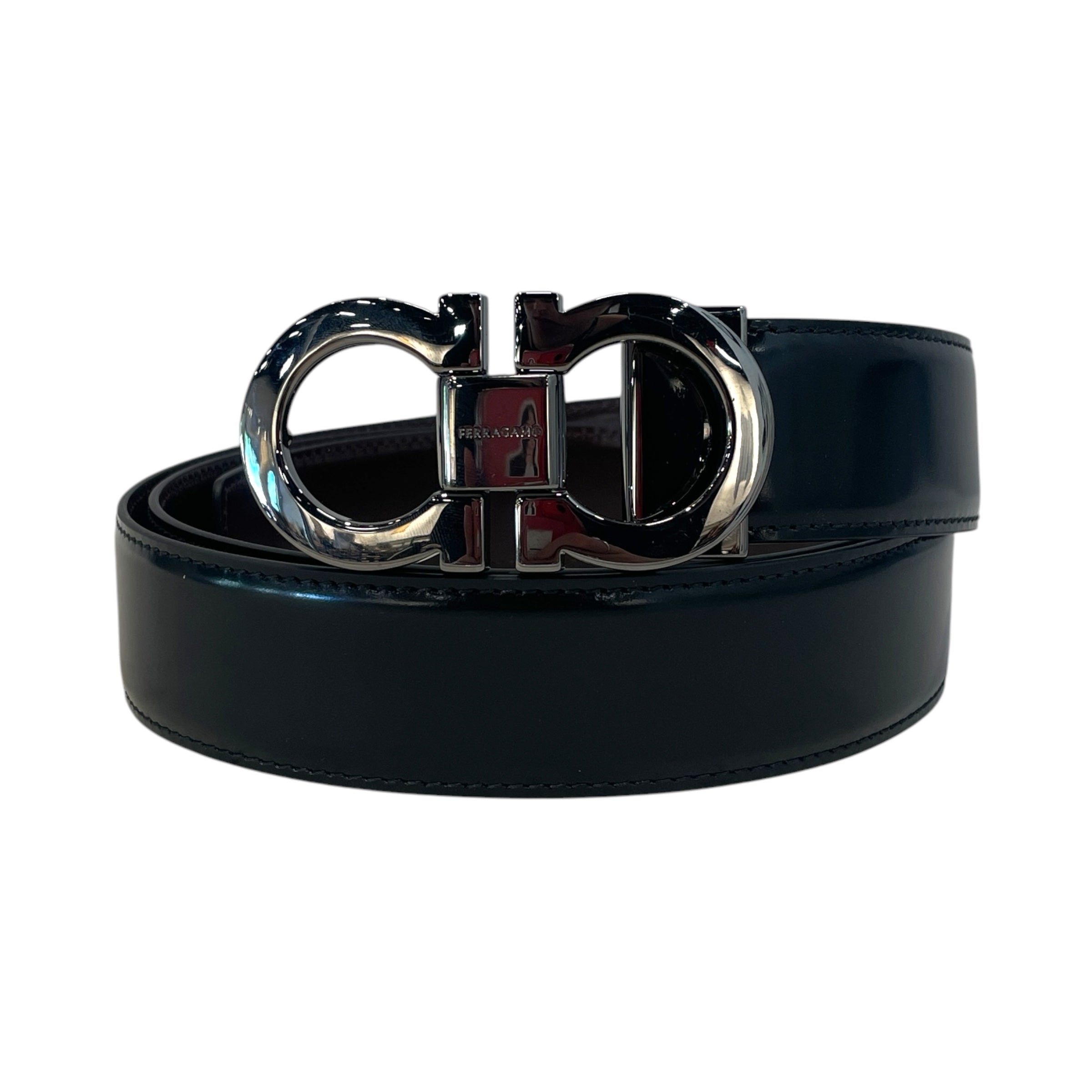 Salvatore Ferragamo/Belt/Leather/BLK/smooth shiny leather view 1