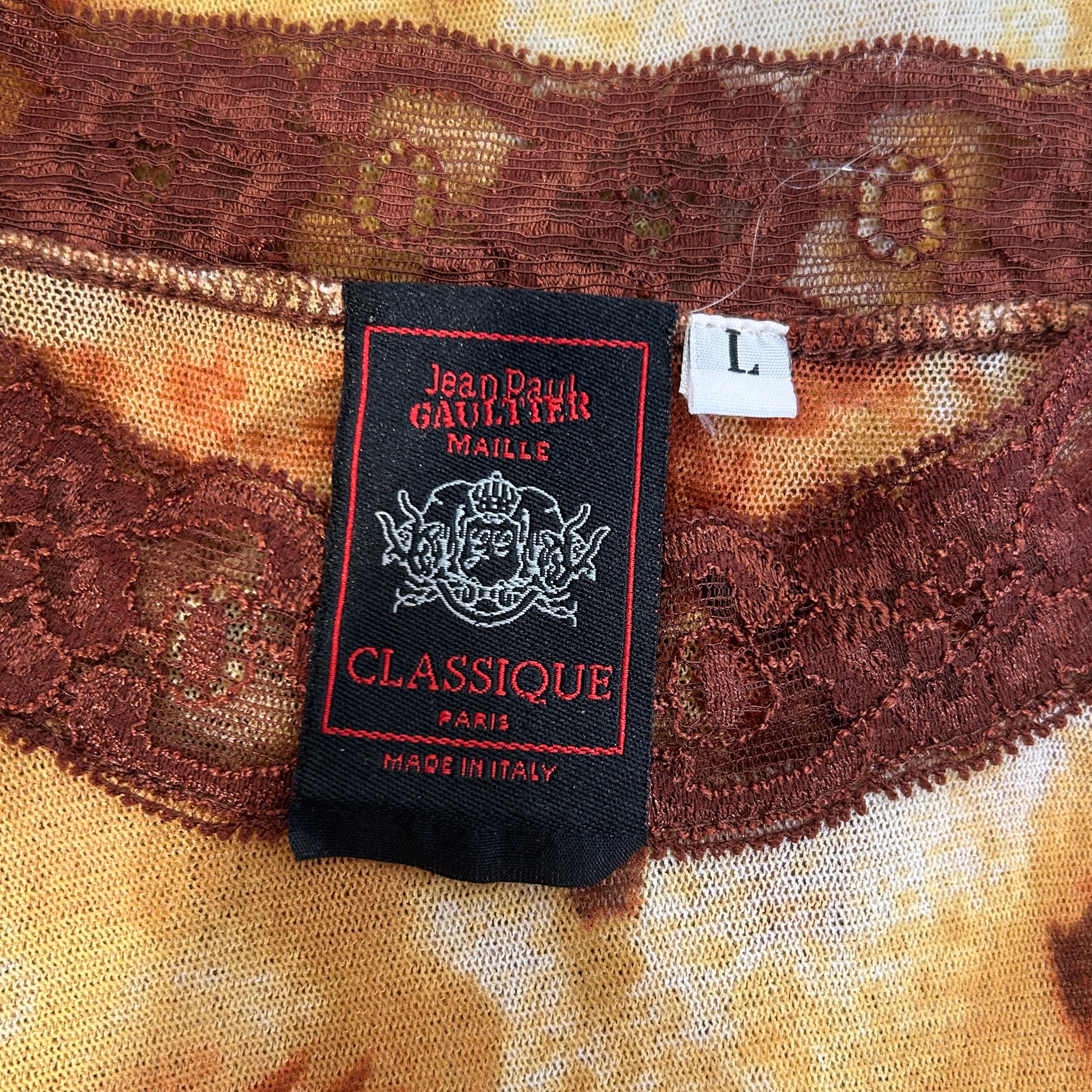 Jean Paul Gaultier/3|4 T-Shirt/L/All Over Print/Nylon/ORN/vintage tag view 3