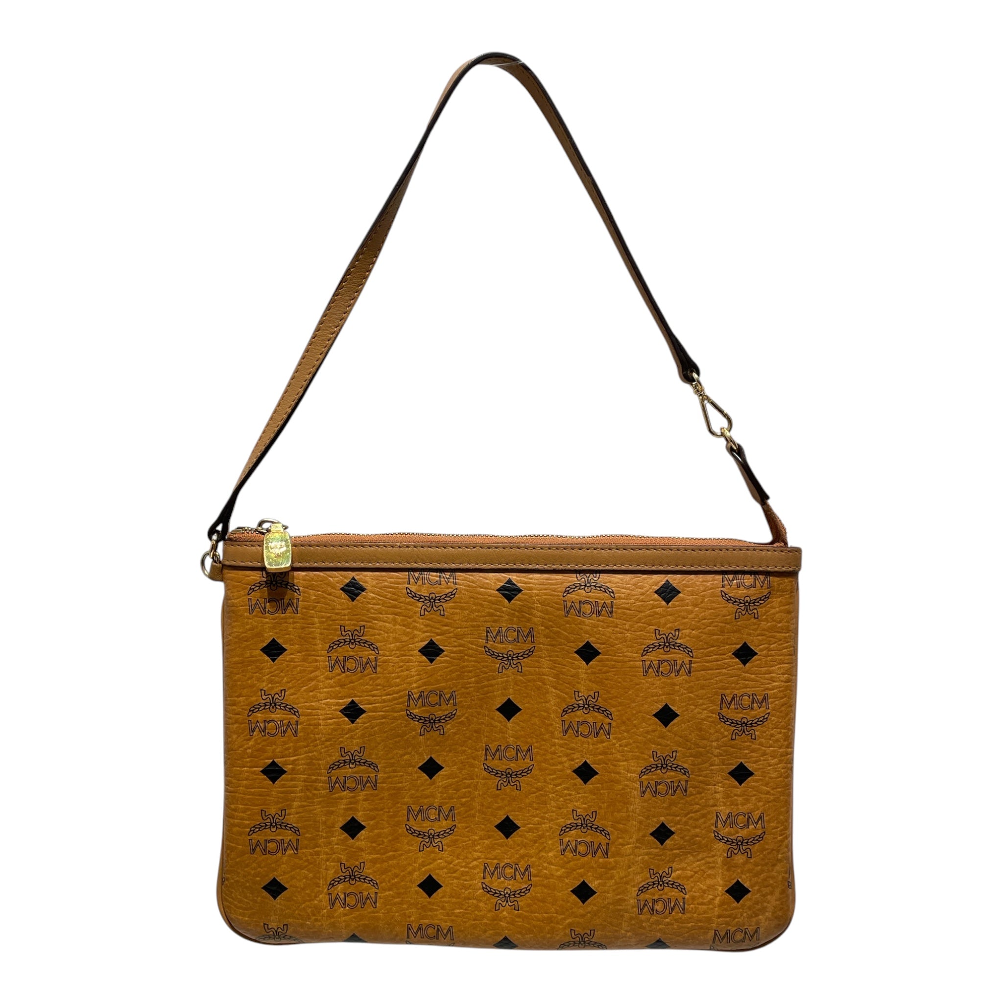 MCM/Clutch Bag/Monogram/Leather/CML/GLD HARDWARE/PLAID INSIDE view 2