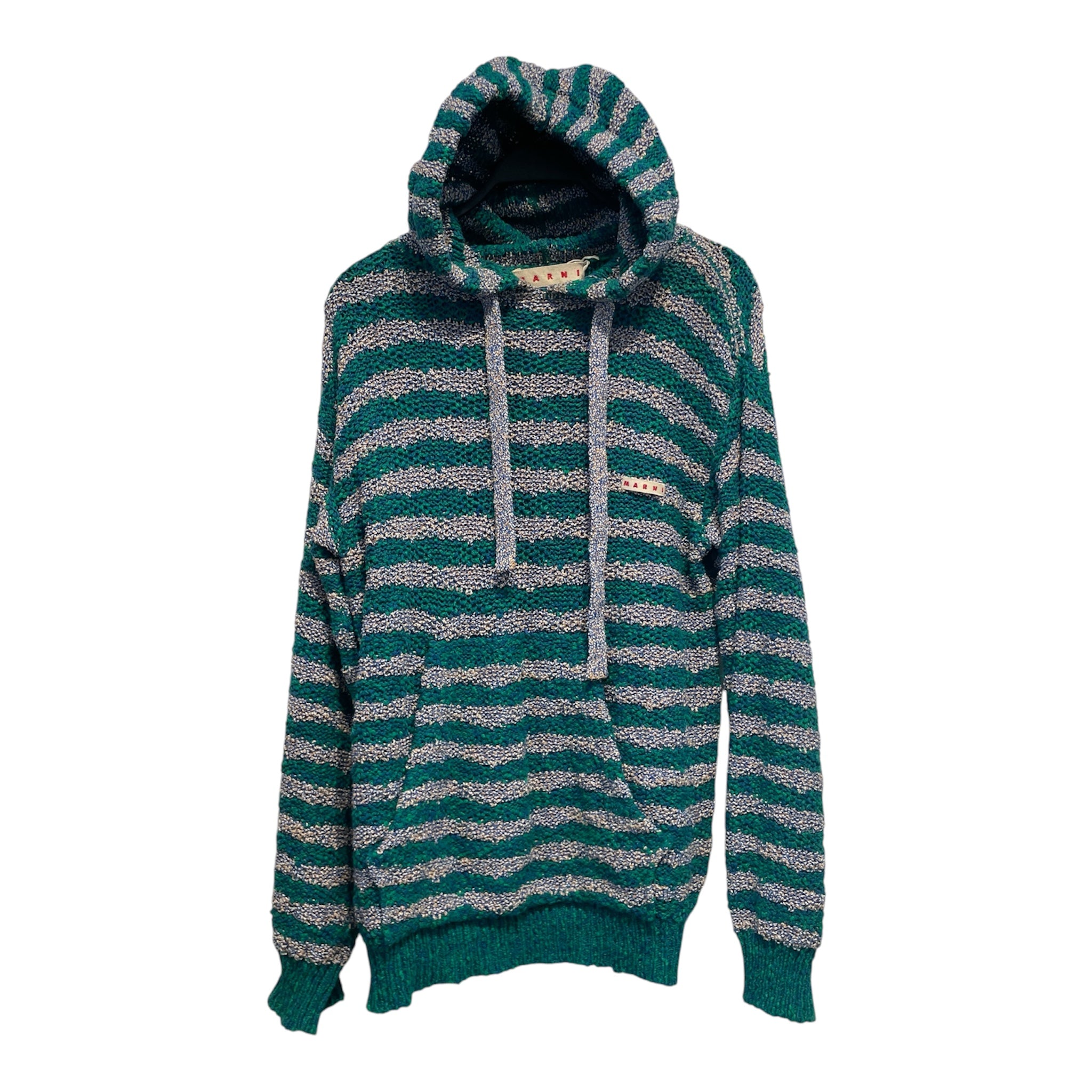 MARNI/Hoodie/46/Stripe/Cotton/BLU/marni knit hoodie view 1