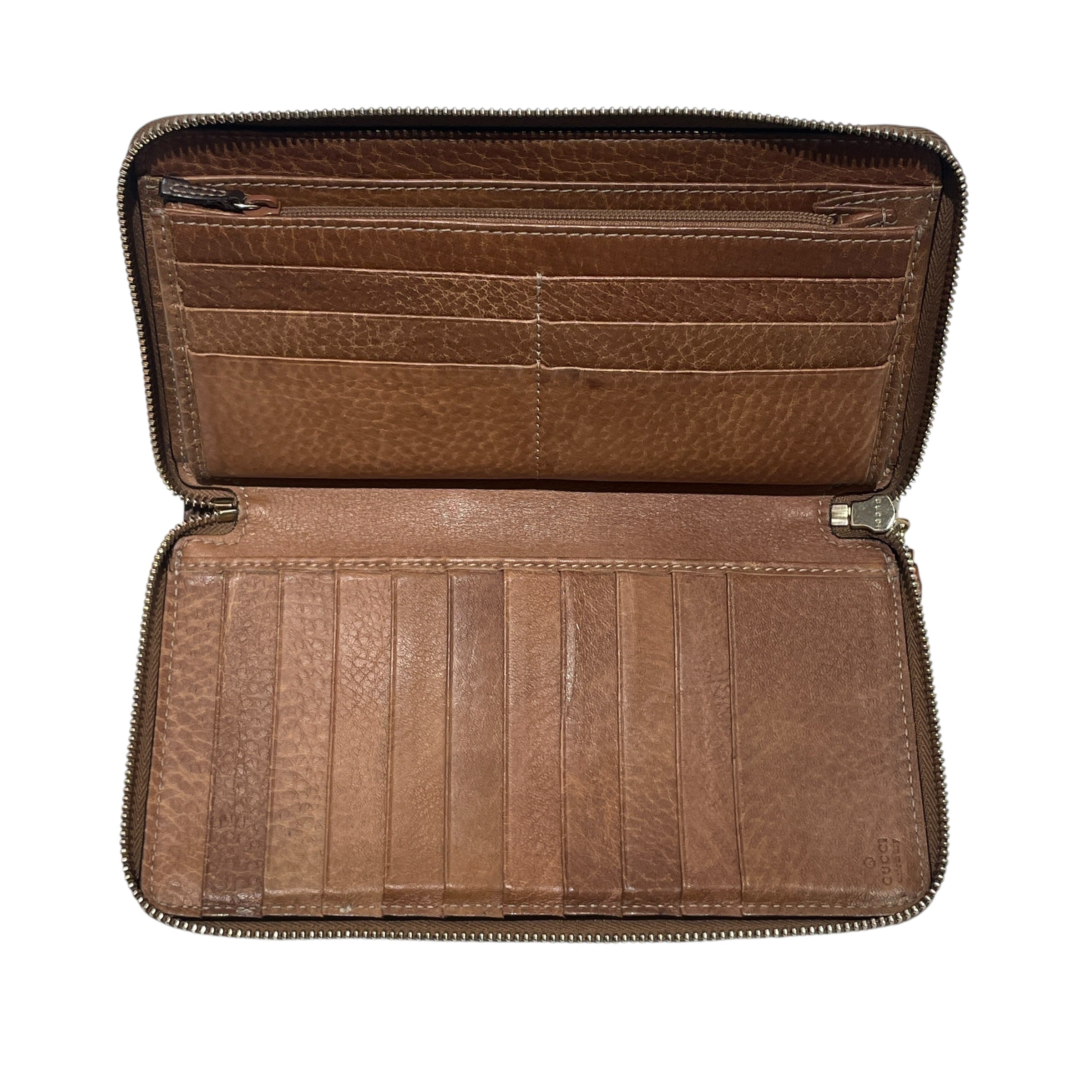 GUCCI/Bifold Wallet/Monogram/Leather/BRW/L's/guccissima view 3