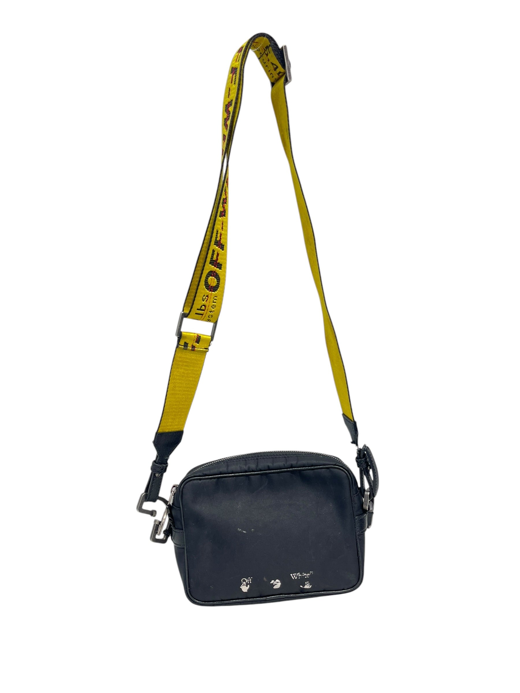 OFF-WHITE/Cross Body Bag/Nylon/BLK/industrial strap/rectangle bag view 1