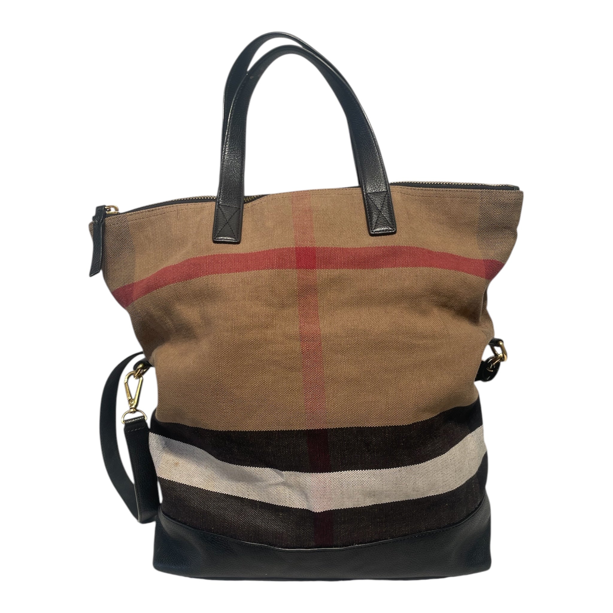 BURBERRYS/Tote Bag/Plaid/Cotton/BEG/TOTE BAG W/ STRAP view 3