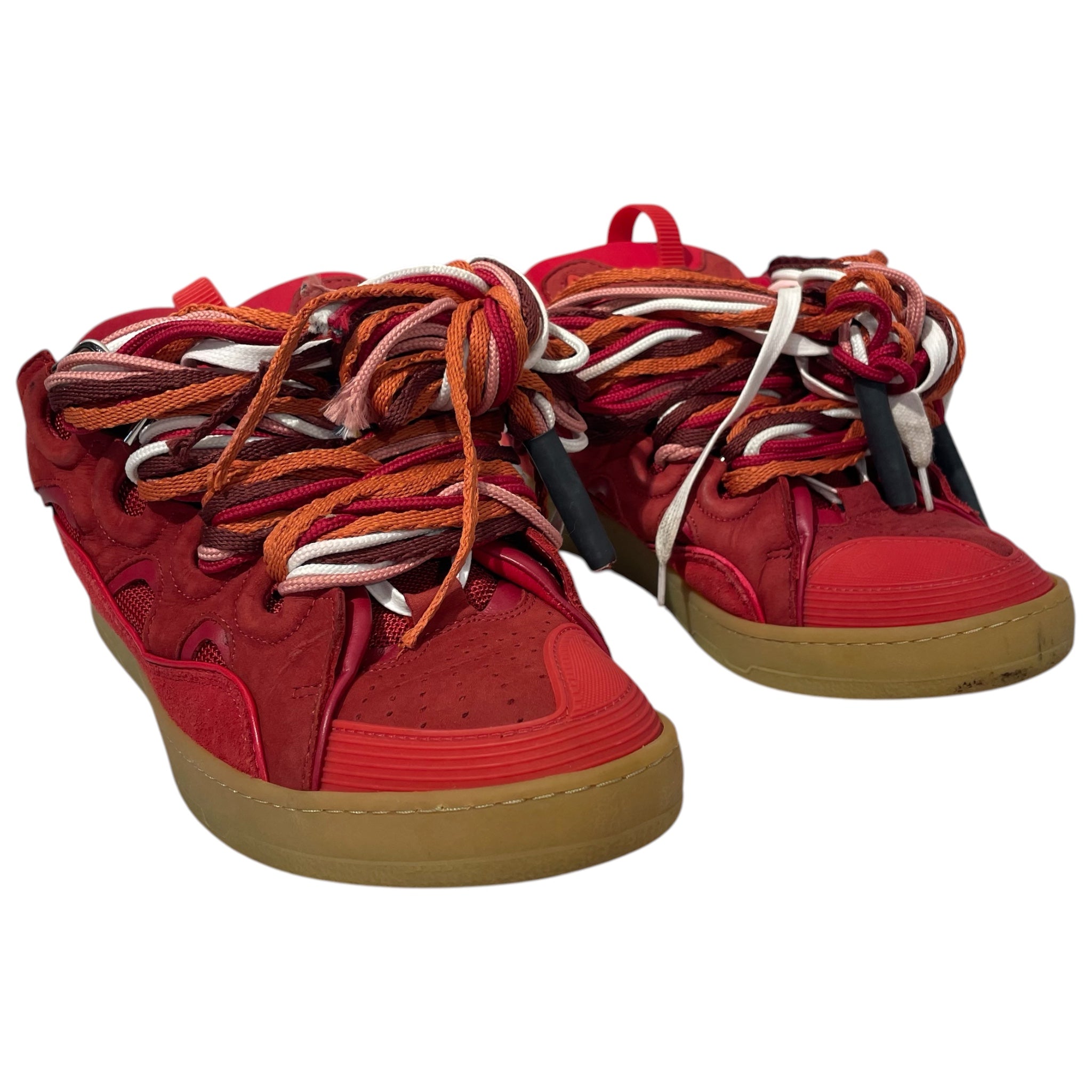 LANVIN/Low-Sneakers/EU 43/Suede/RED/RED, BRW, ORNG, WHT LACES view 1
