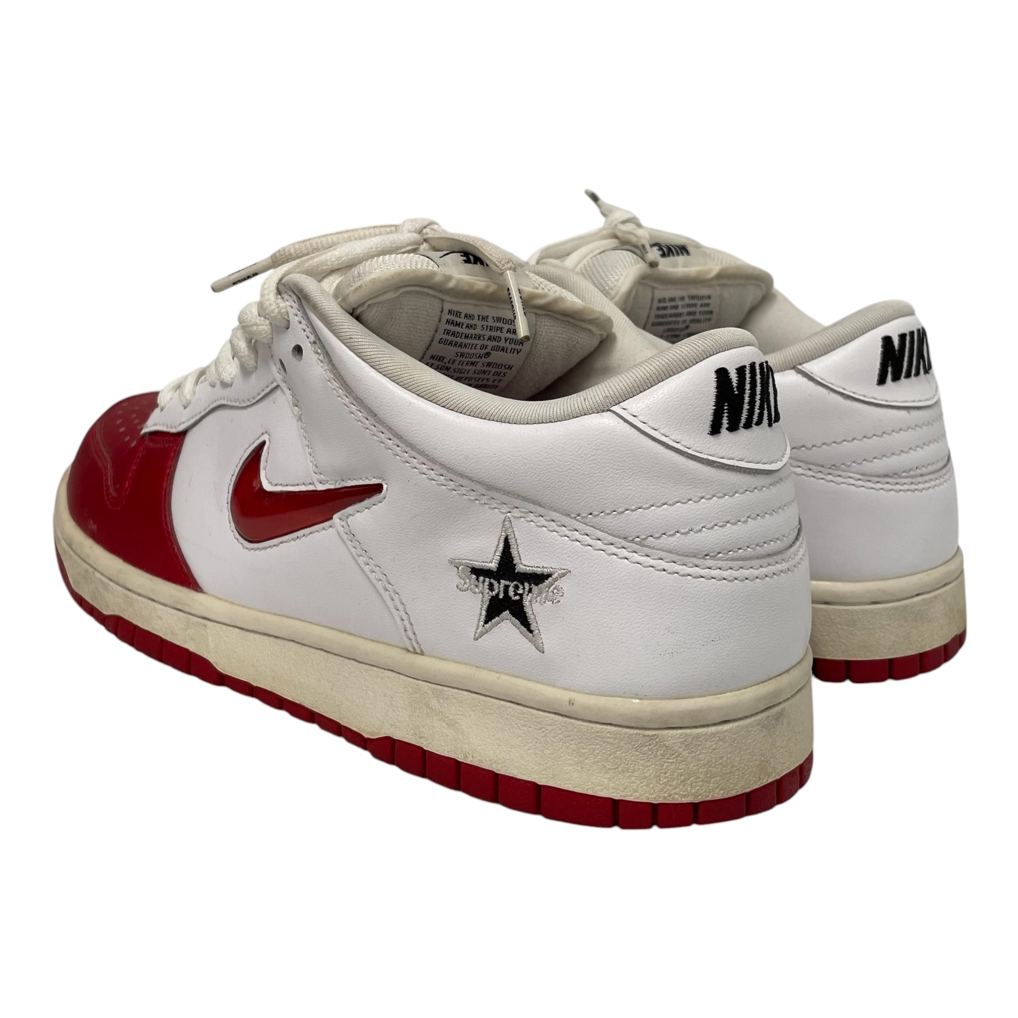 NIKE SB/Low-Sneakers/US 9.5/Leather/MLT/DUNK LOW SUPREME JEWEL RED view 3