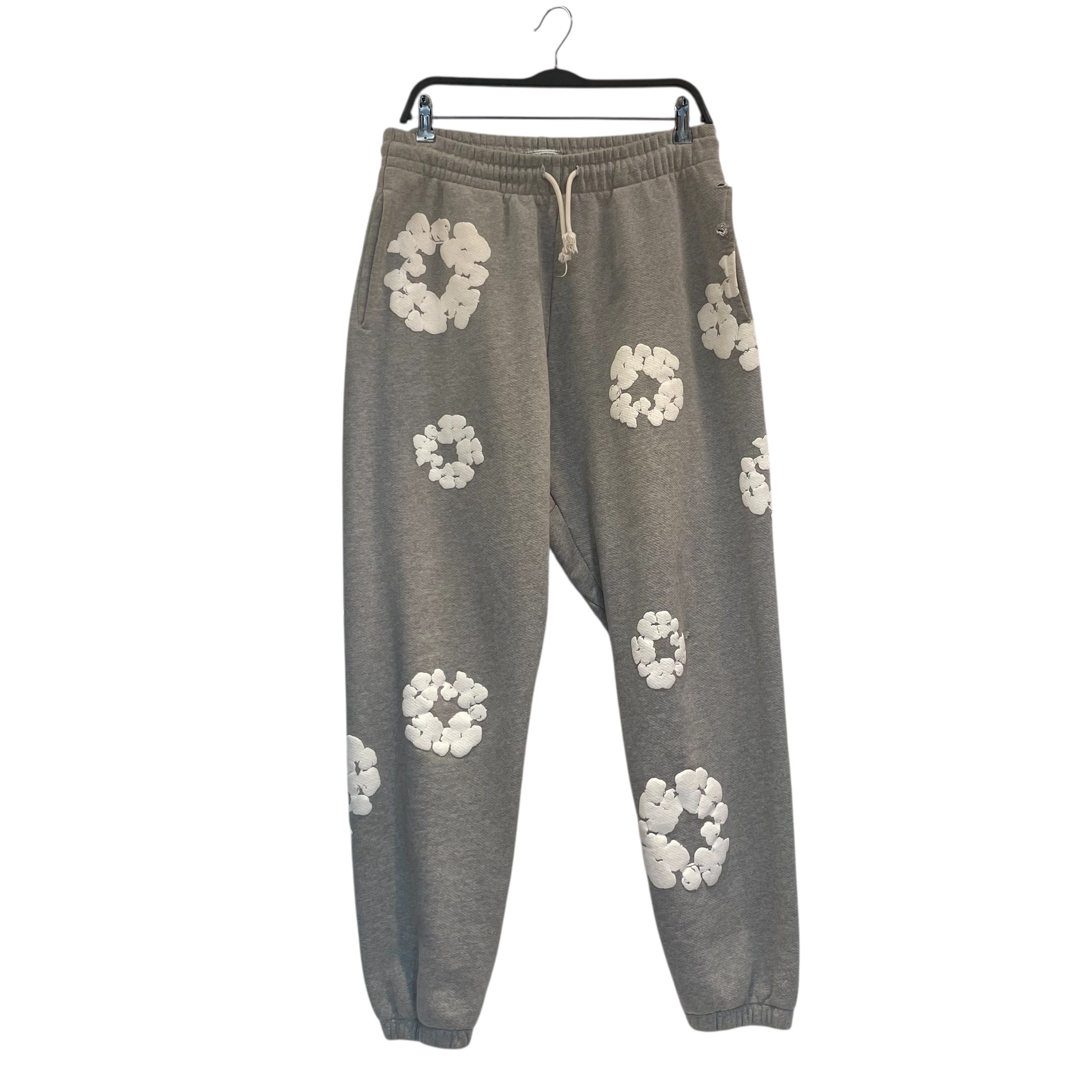 DENIM TEARS/Pants/L/Cotton/GRY/All Over Print/GRAY SWEATS CLASSIC FLOWER PRI view 1