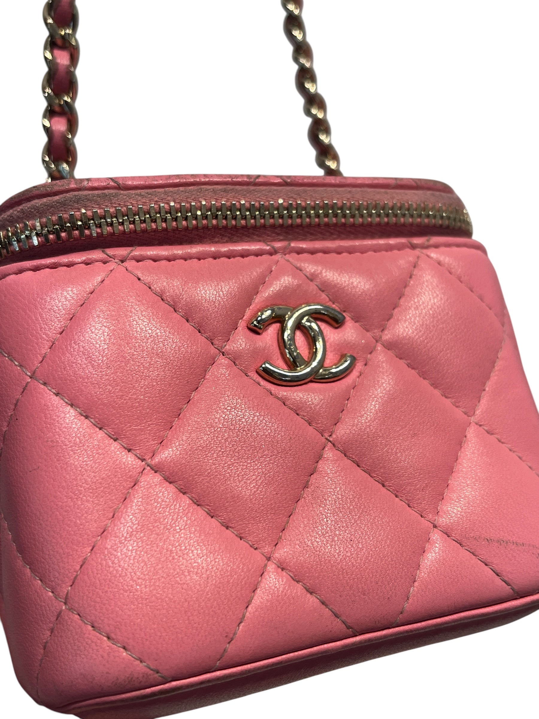 CHANEL/Cross Body Bag/Leather/PNK/QUILTED MINI VANITY CASE view 6
