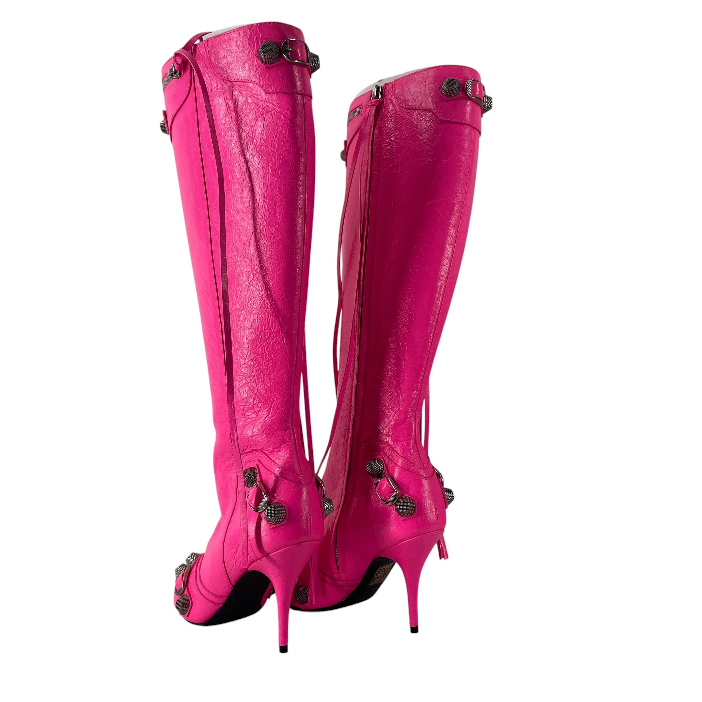 BALENCIAGA/Booties/EU 36.5/Lambskin/PNK/NEON CAGOLE HEELS BNWT view 3