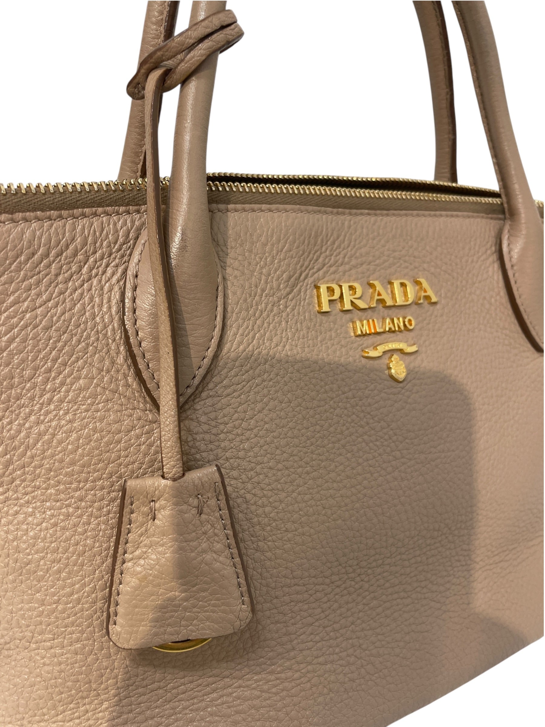 PRADA/Hand Bag/Leather/Beige/vitello daino pebbled view 6