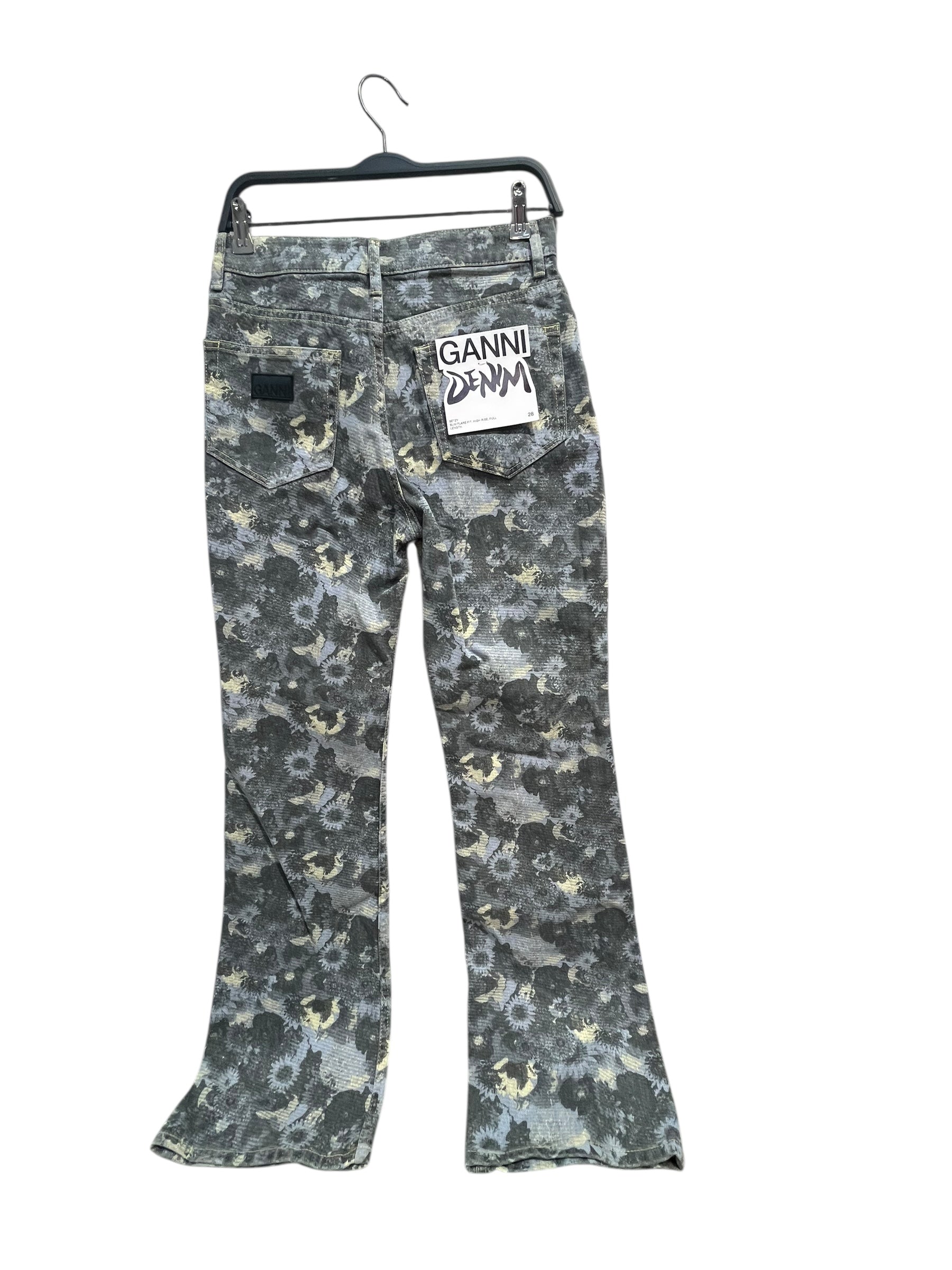 GANNI/Bottoms/28/Floral Pattern/Cotton/GRY/High-waisted/FLORAL JEANS BNWT view 2