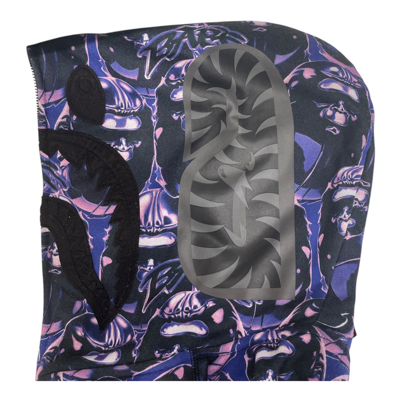 A BATHING APE/Zip Up Hoodie/S/All Over Print/Cotton/PPL/grafitti shark full zip