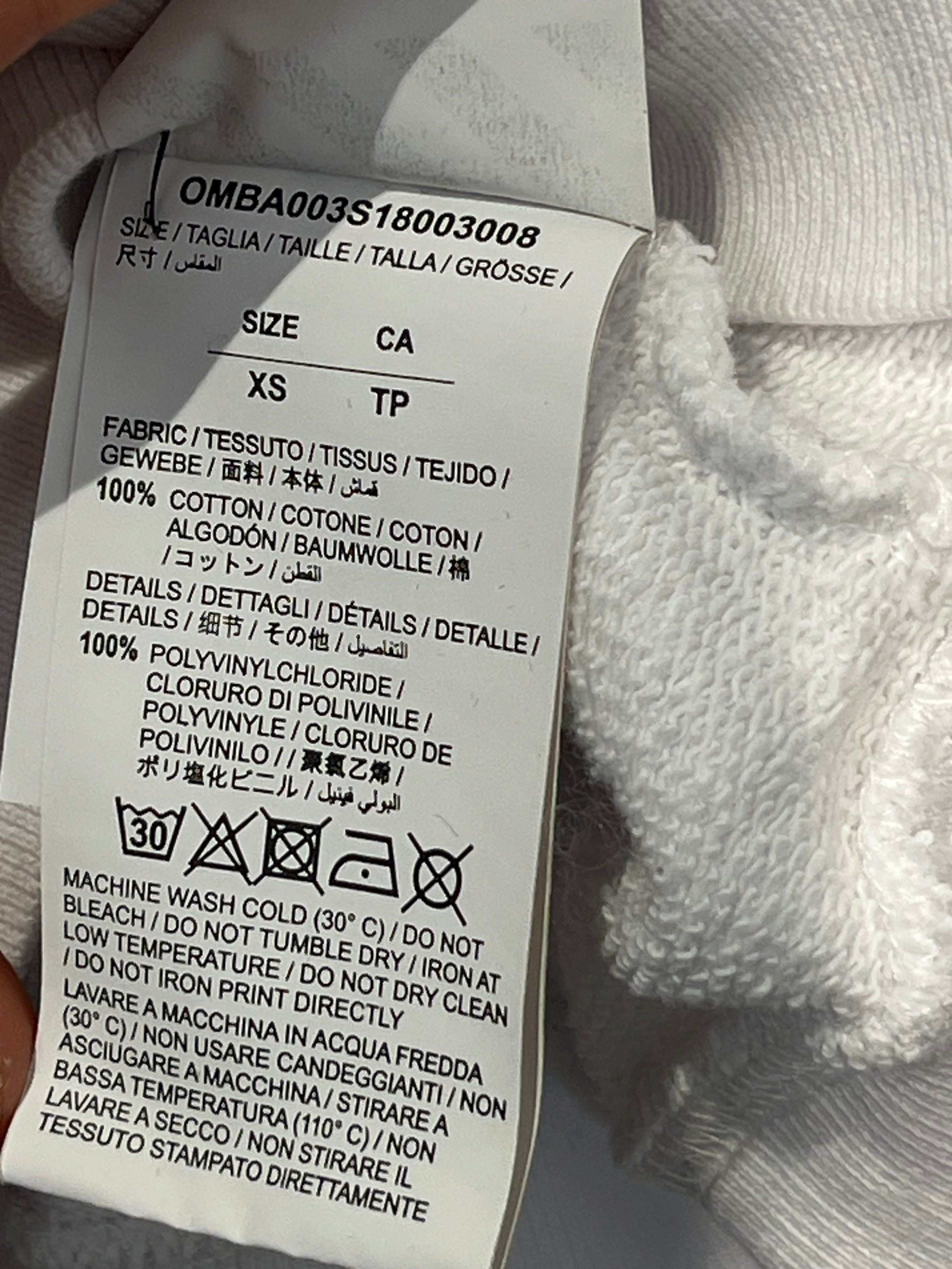 OFF-WHITE/Sweatshirt/XS/Cotton/WHT/WHITE SWEATSHIRT LOGO view 3