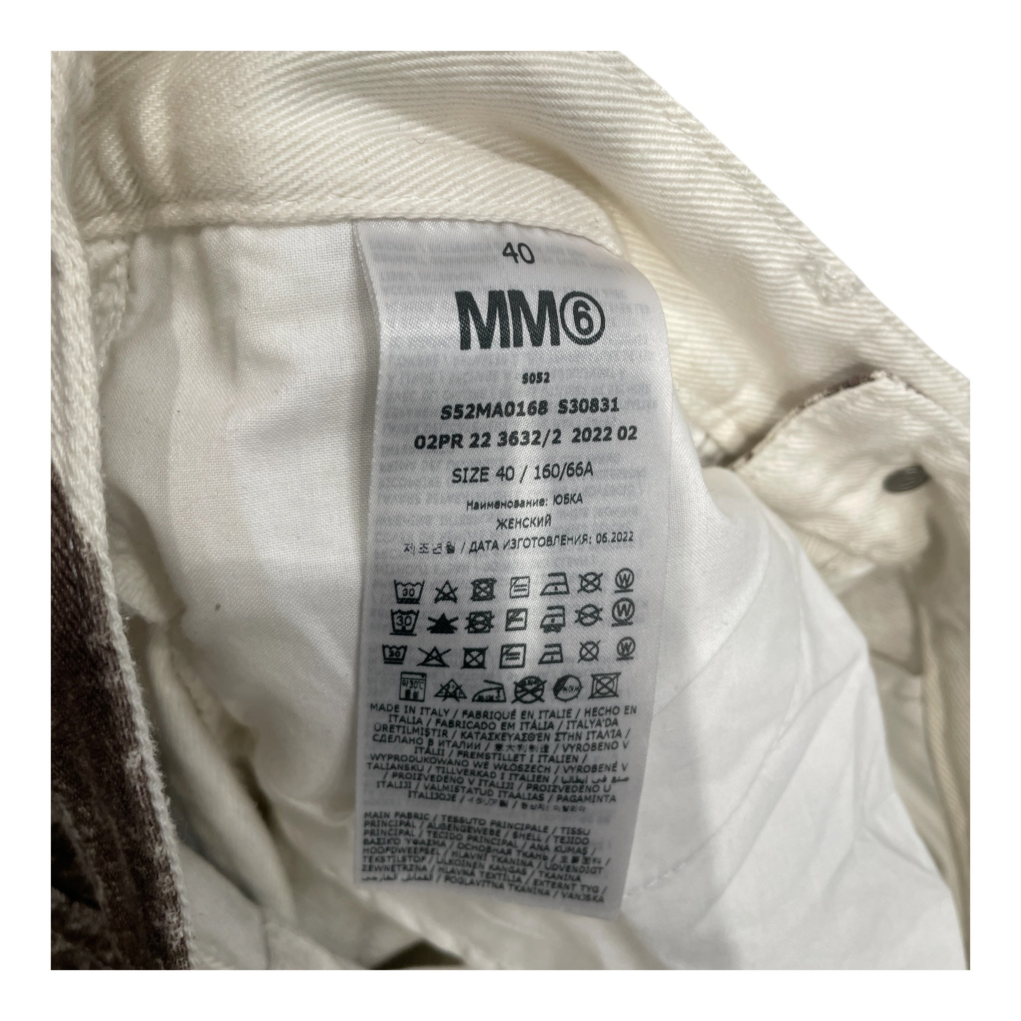 MM6/Long Skirt/40/All Over Print/Cotton/WHT/JEANS PRINTED DENIM view 4