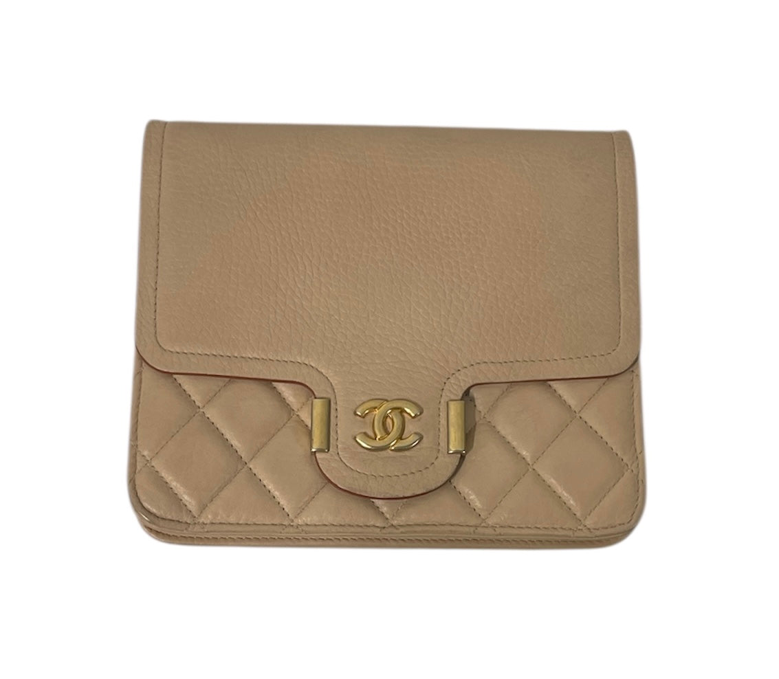 CHANEL/Cross Body Bag/Leather/BEG/25399387 view 1