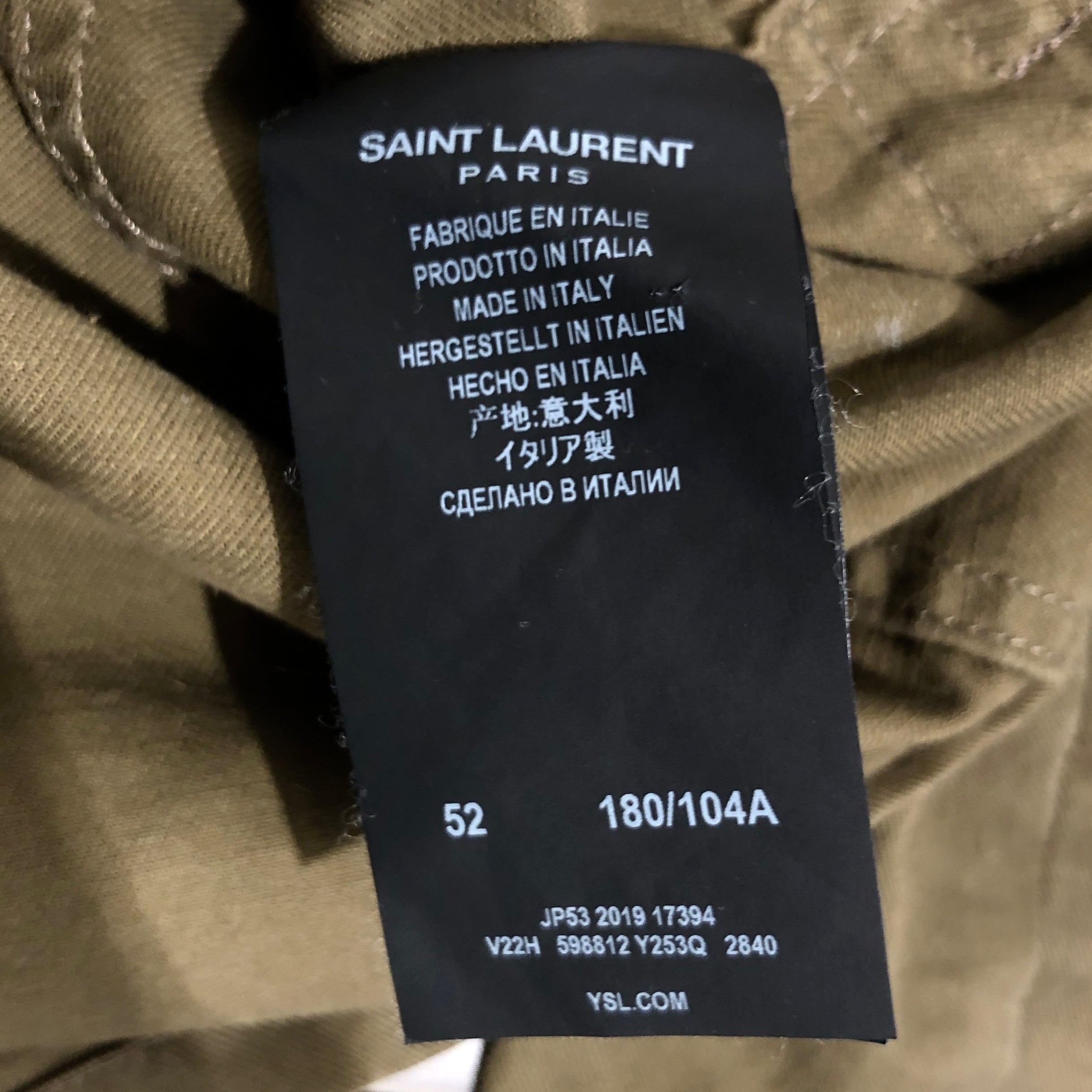 YVES SAINT LAURENT/Jacket/M/Cotton/GRN/ view 4