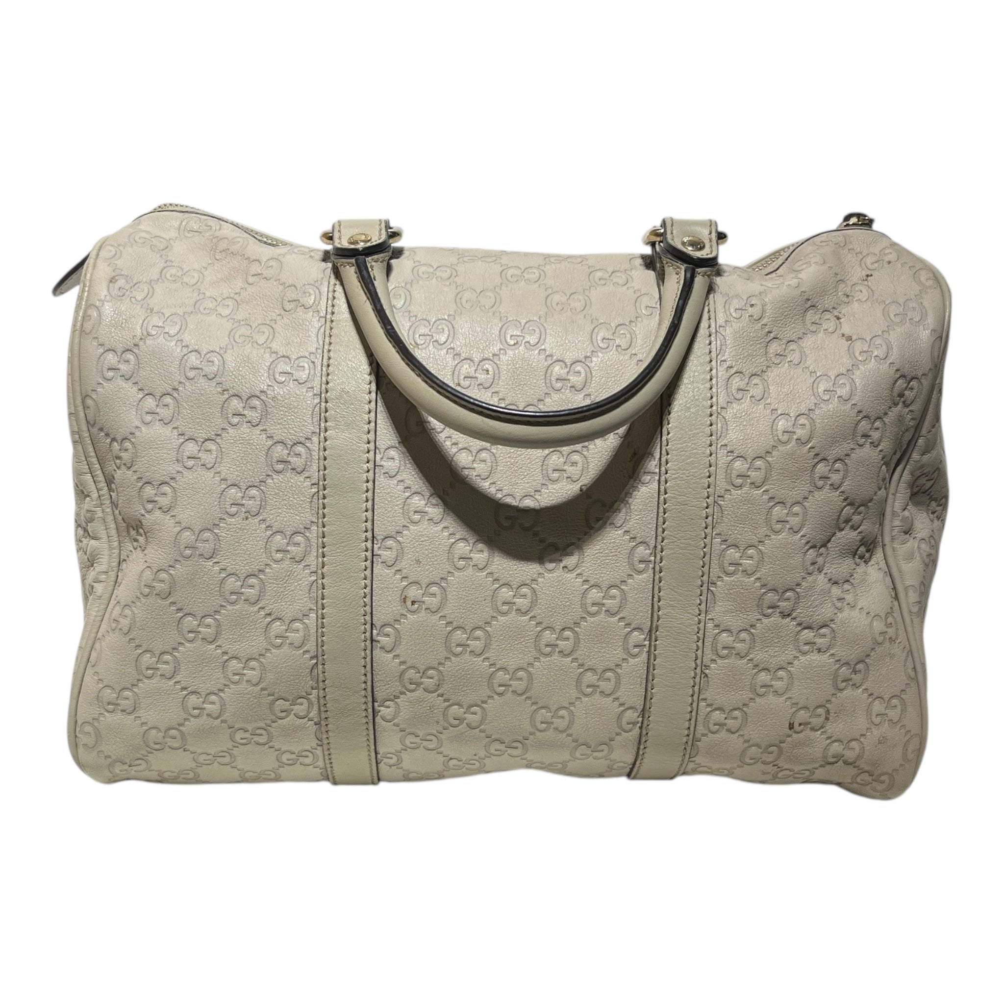 GUCCI/Boston Bag/Monogram/Leather/CRM/GG Guccissima Marmont Boston view 1